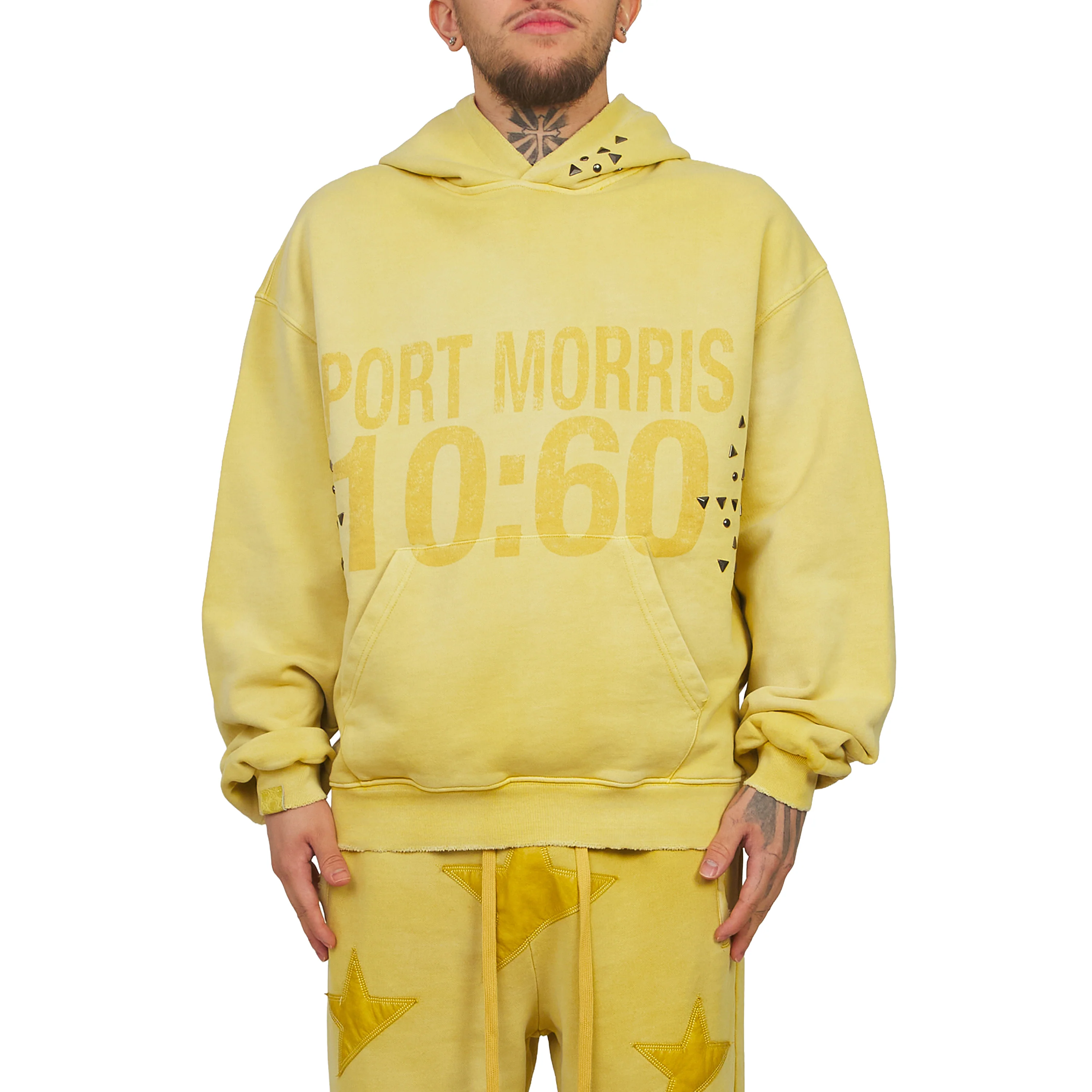 10:60 Studded Hoodie | Mellow Yellow - Image 2