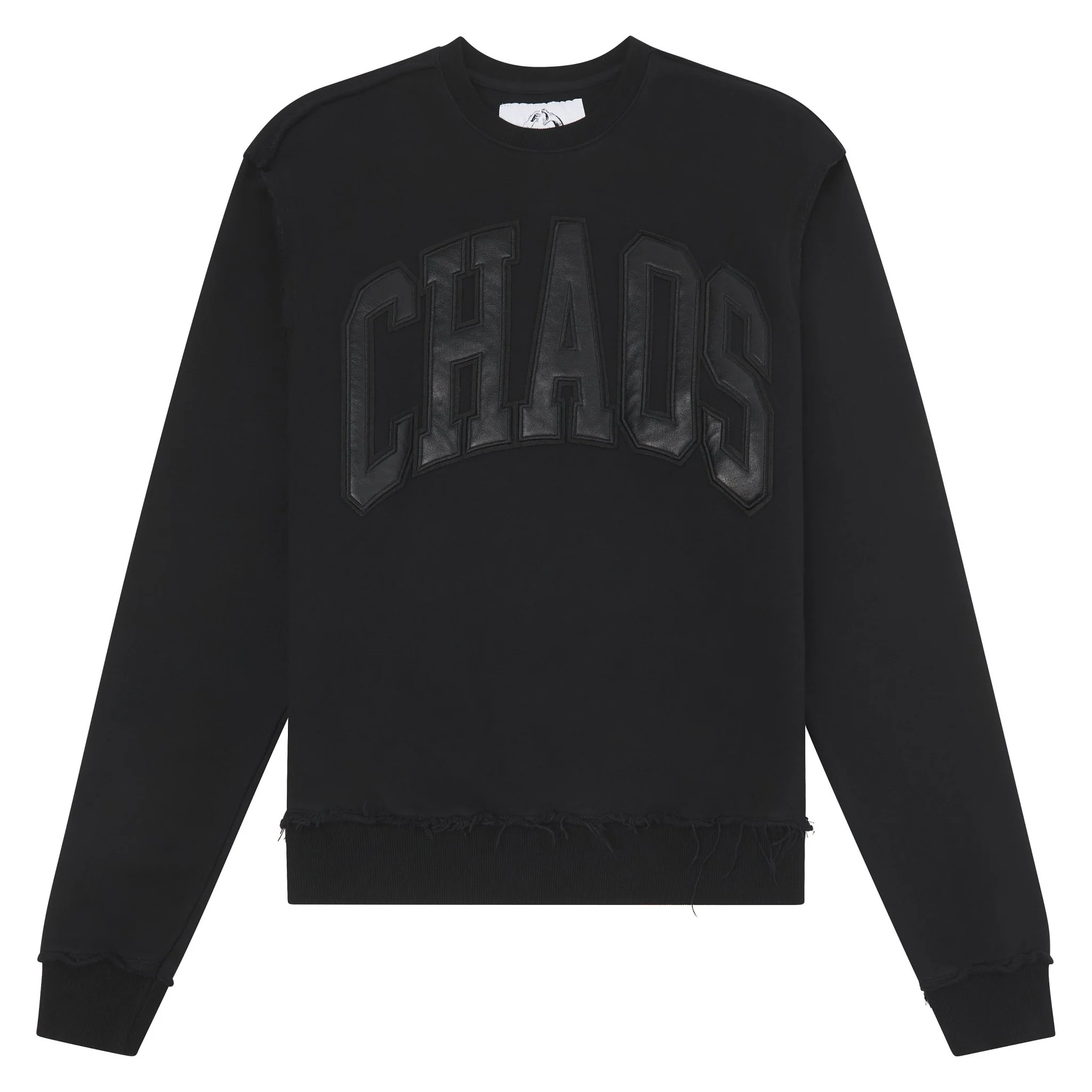 22 Leather Patch Sweatshirt | Black