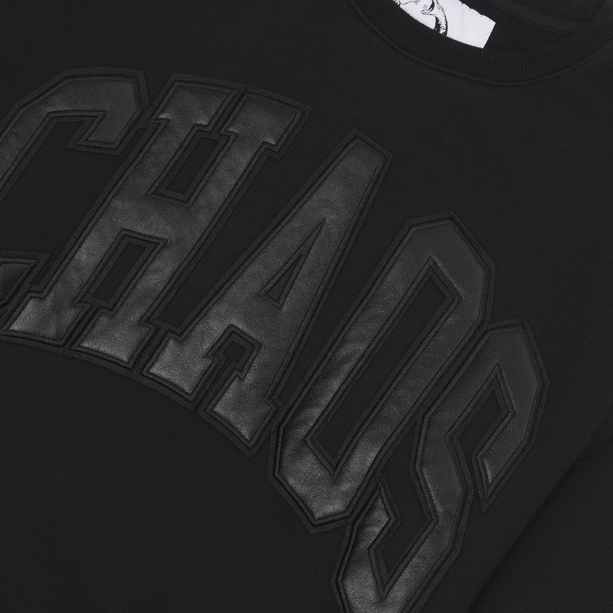 22 Leather Patch Sweatshirt | Black - Image 3