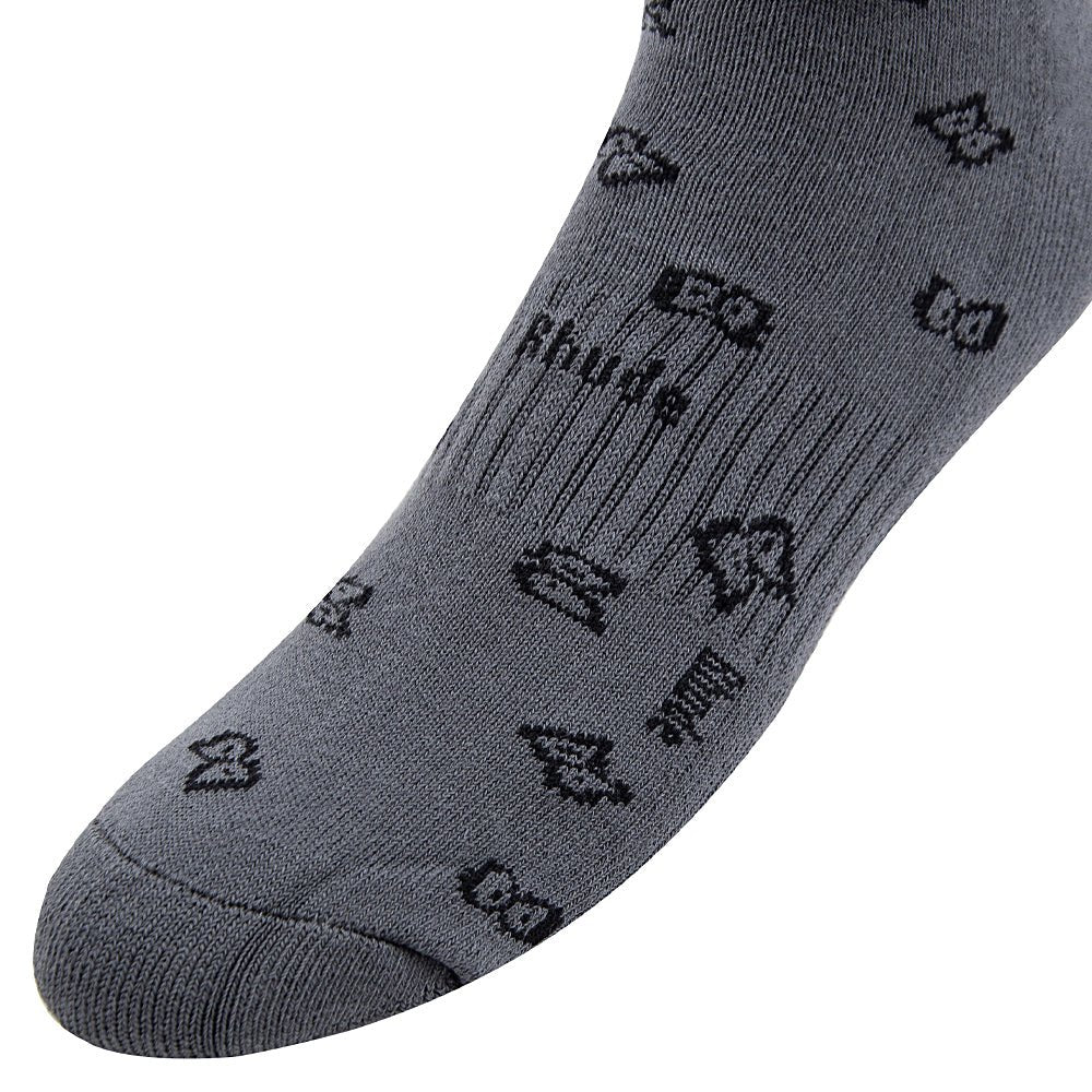 Bandana Jacquard Socks | Grey/Black - Image 4