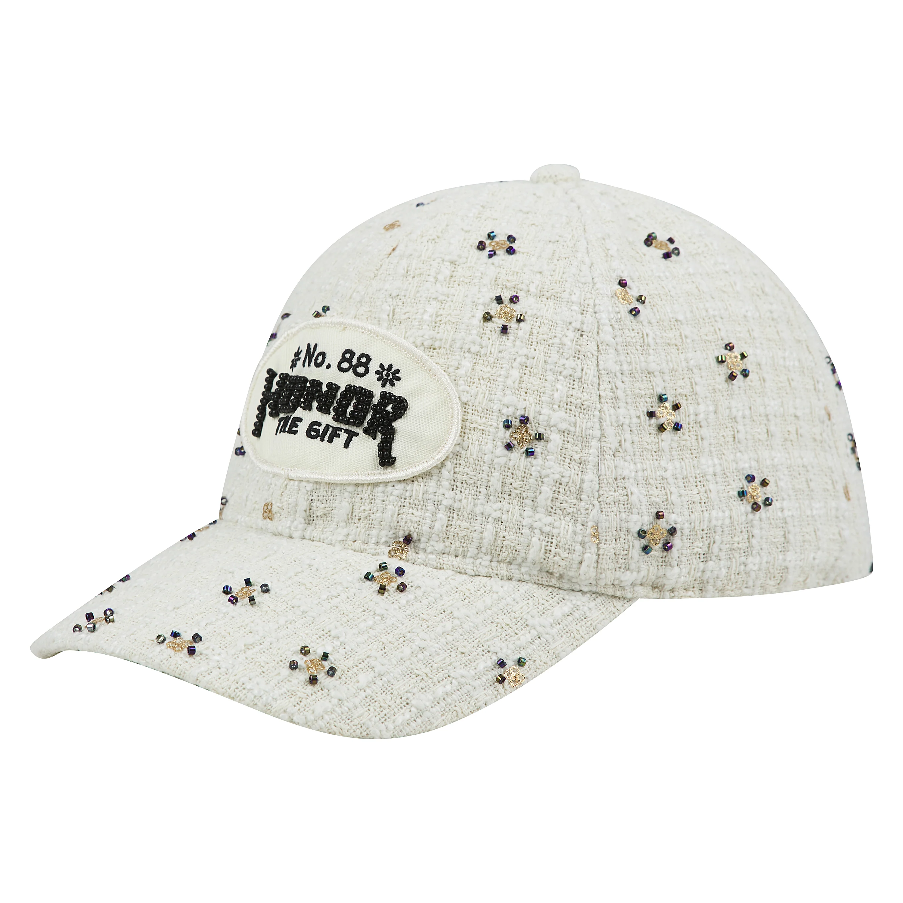 Beaded 6 Panel Hat | Bone - Image 2