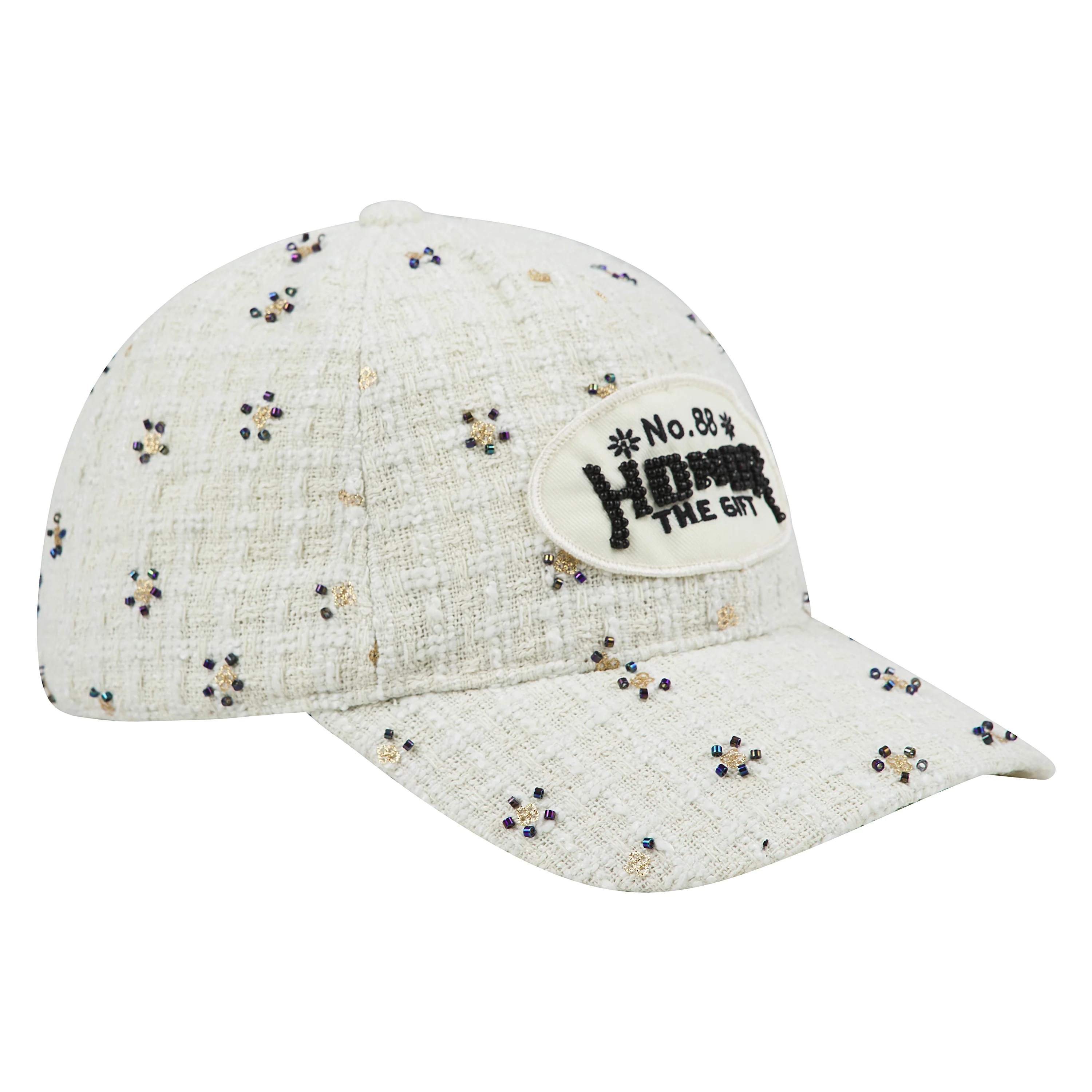 Beaded 6 Panel Hat | Bone - Image 3