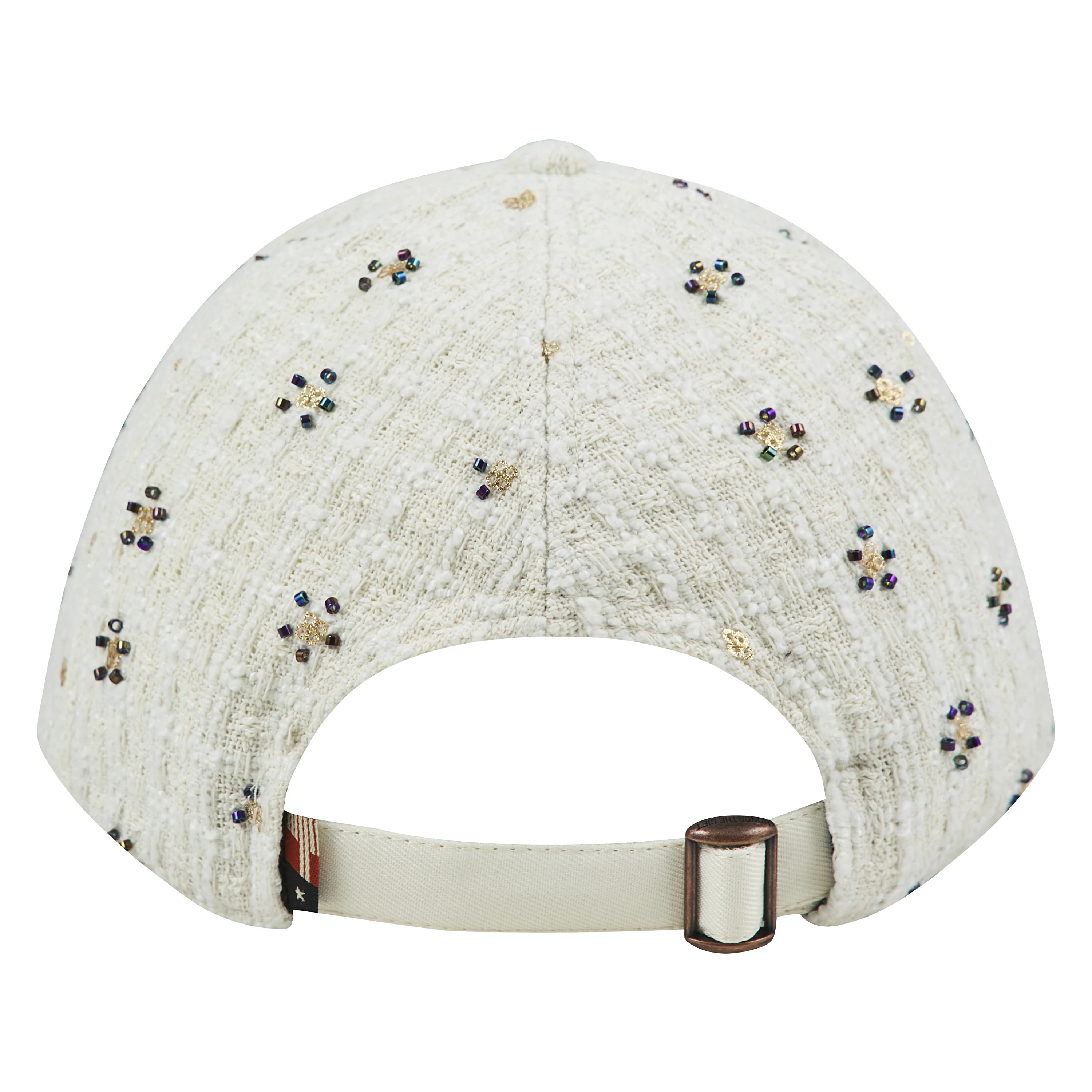 Beaded 6 Panel Hat | Bone - Image 4