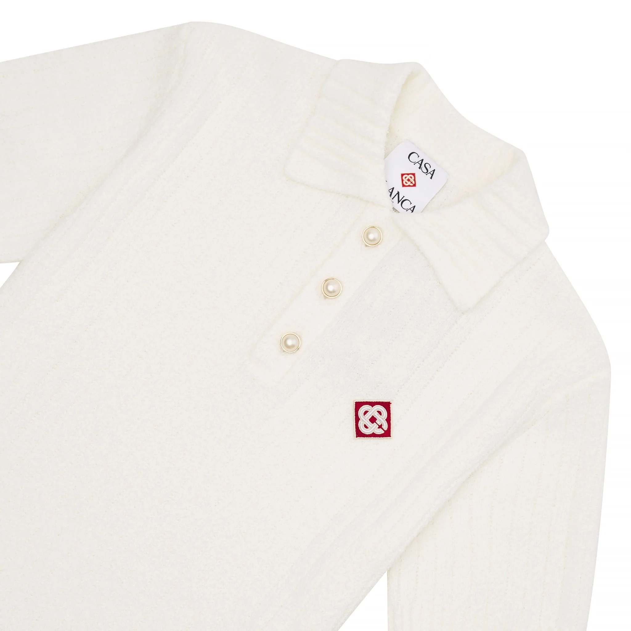 Boucle Polo Shirt | White - Image 3