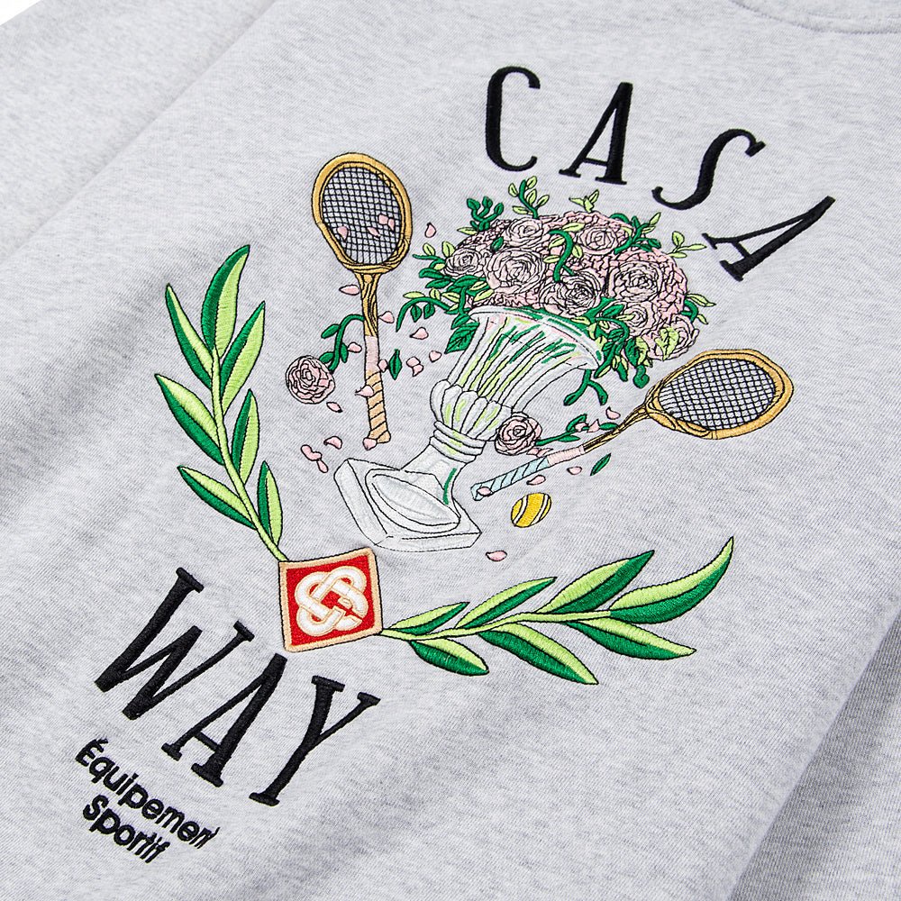 Casa Way Embroidered Sweatshirt | Grey Marle - Image 3
