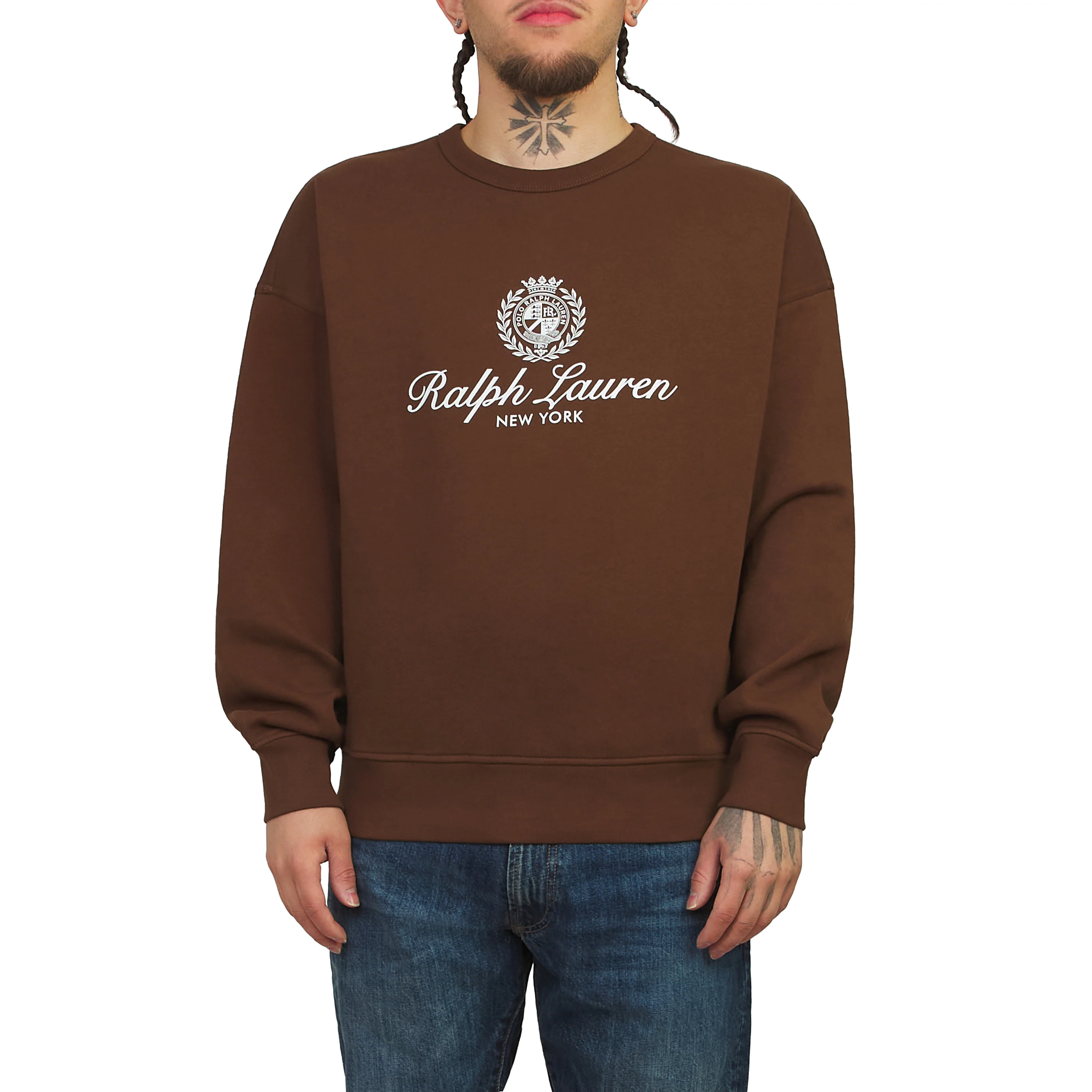 Crest Graphic Sweatshirt | Branch Brown - Image 2