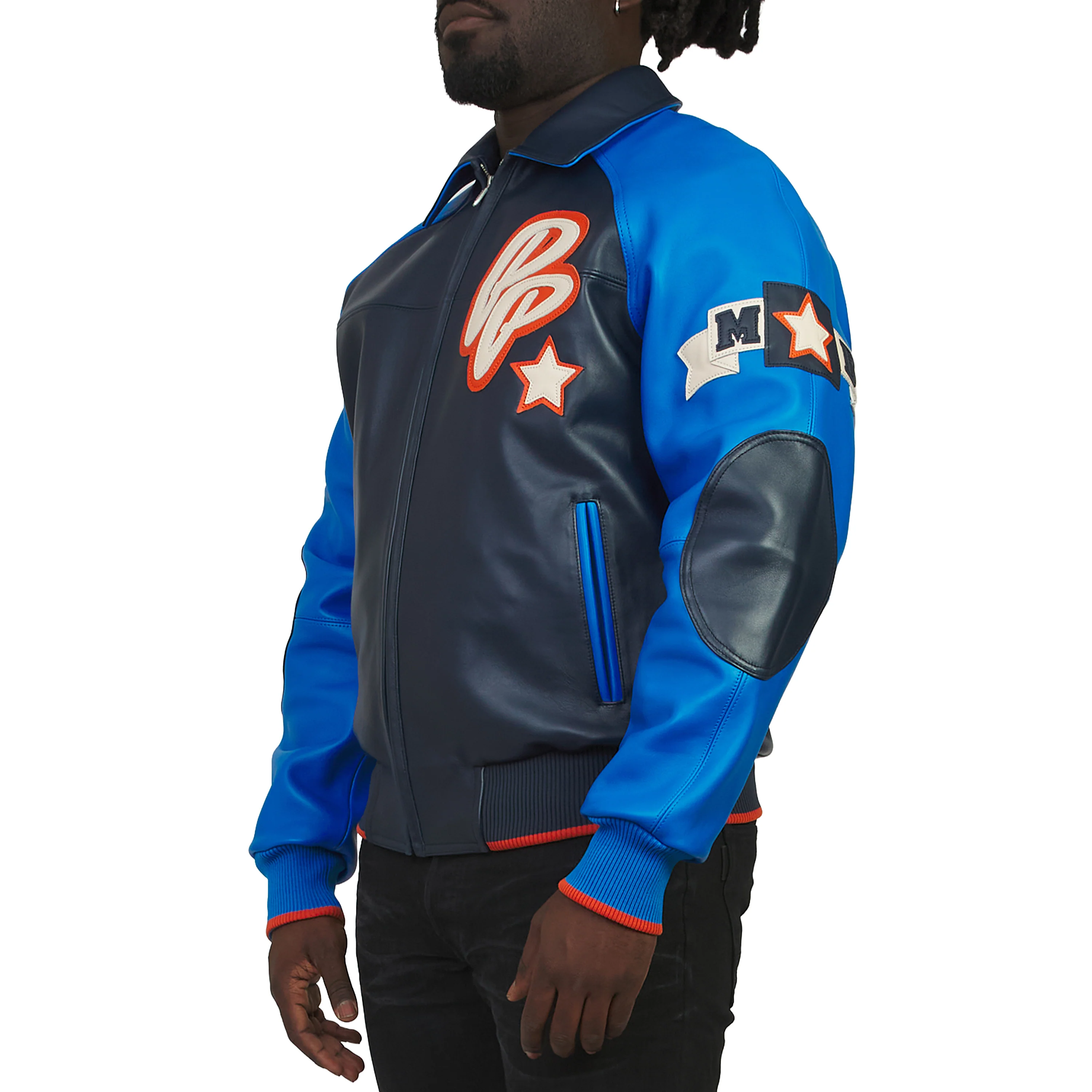 Classic Soda Club Jacket | Navy/Honolulu Blue/Orange/Ivory - Image 4