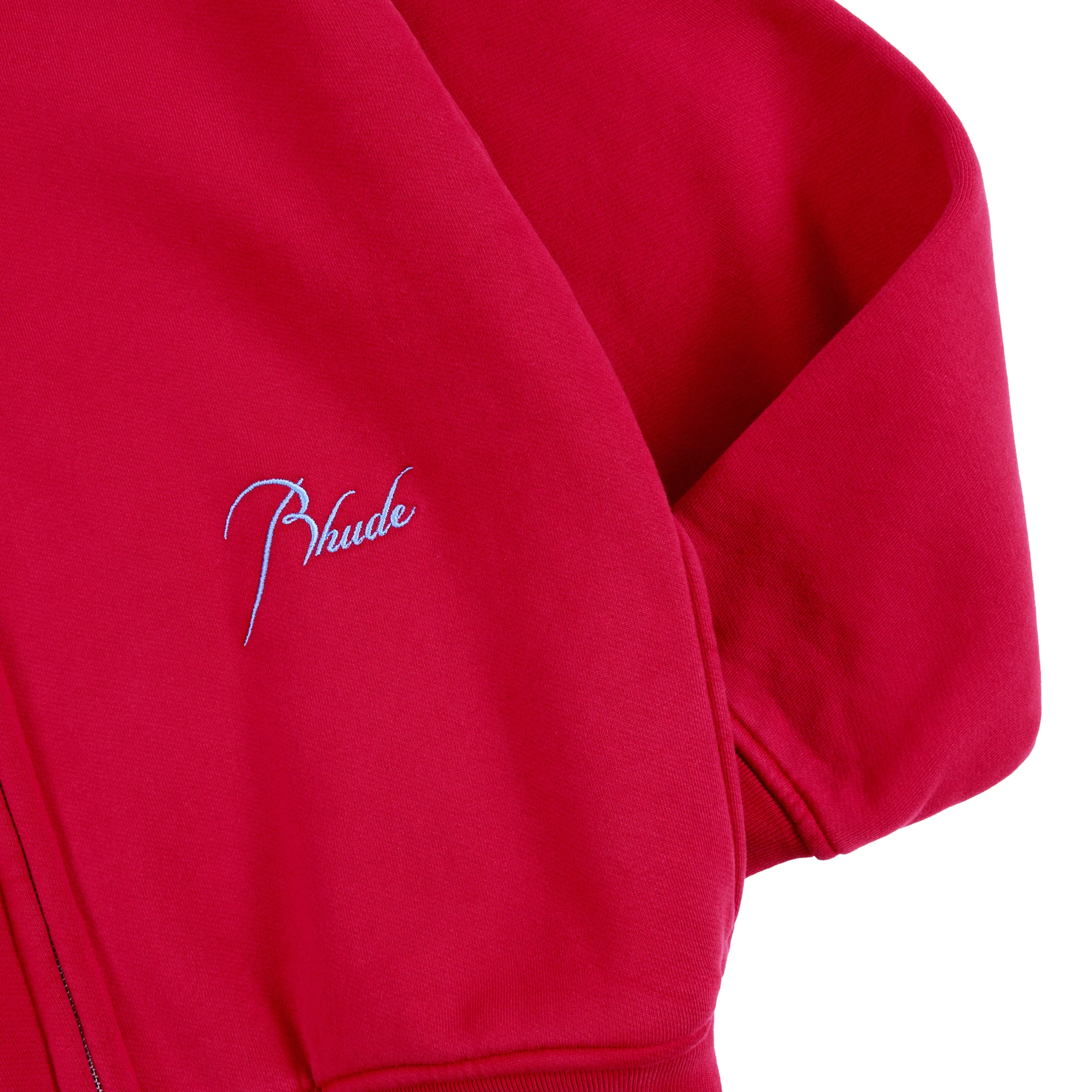 Classique 2 Zip Up Hoodie | Riviera Red/Sky Blue - Image 6
