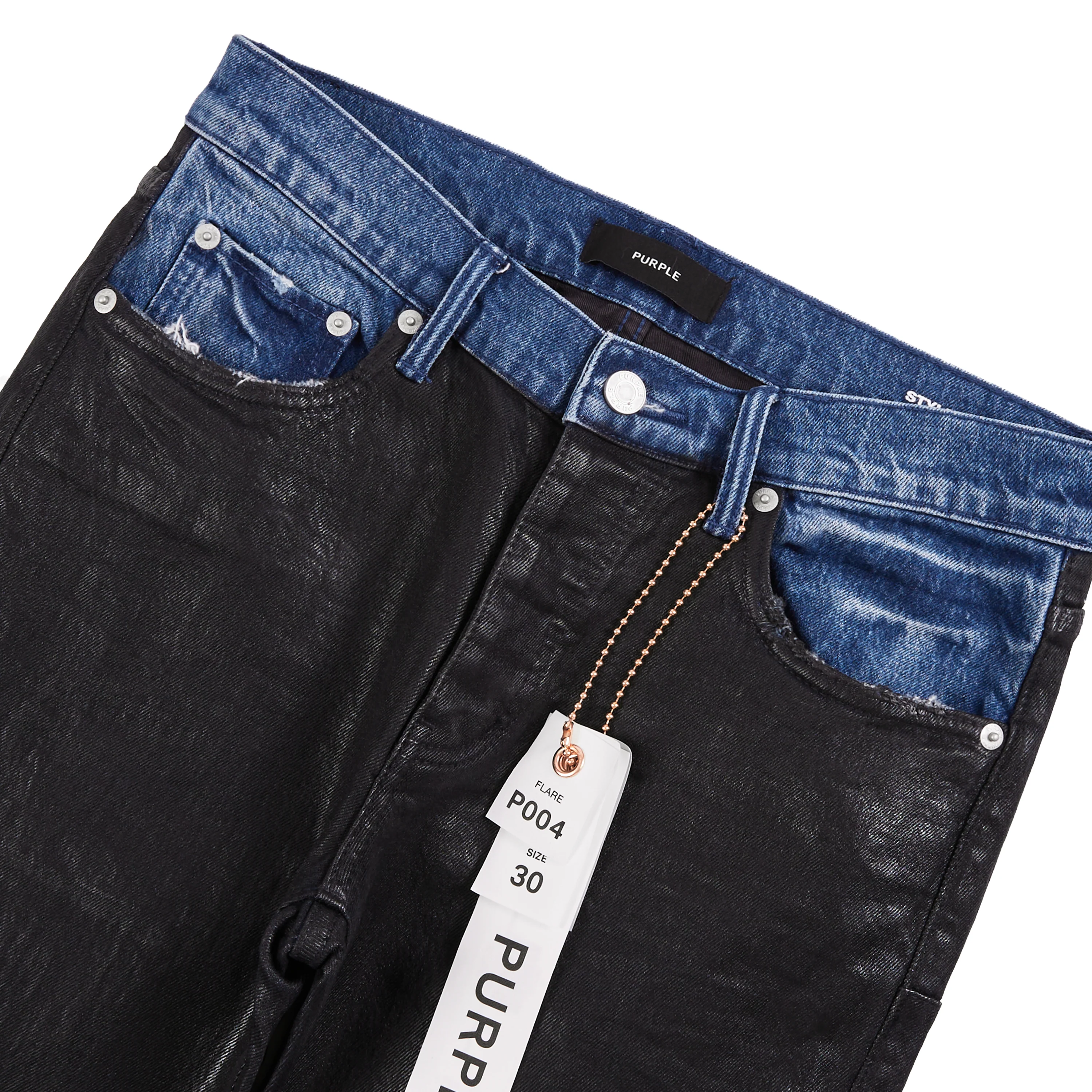 Coated Indigo Flared Denim - Image 2