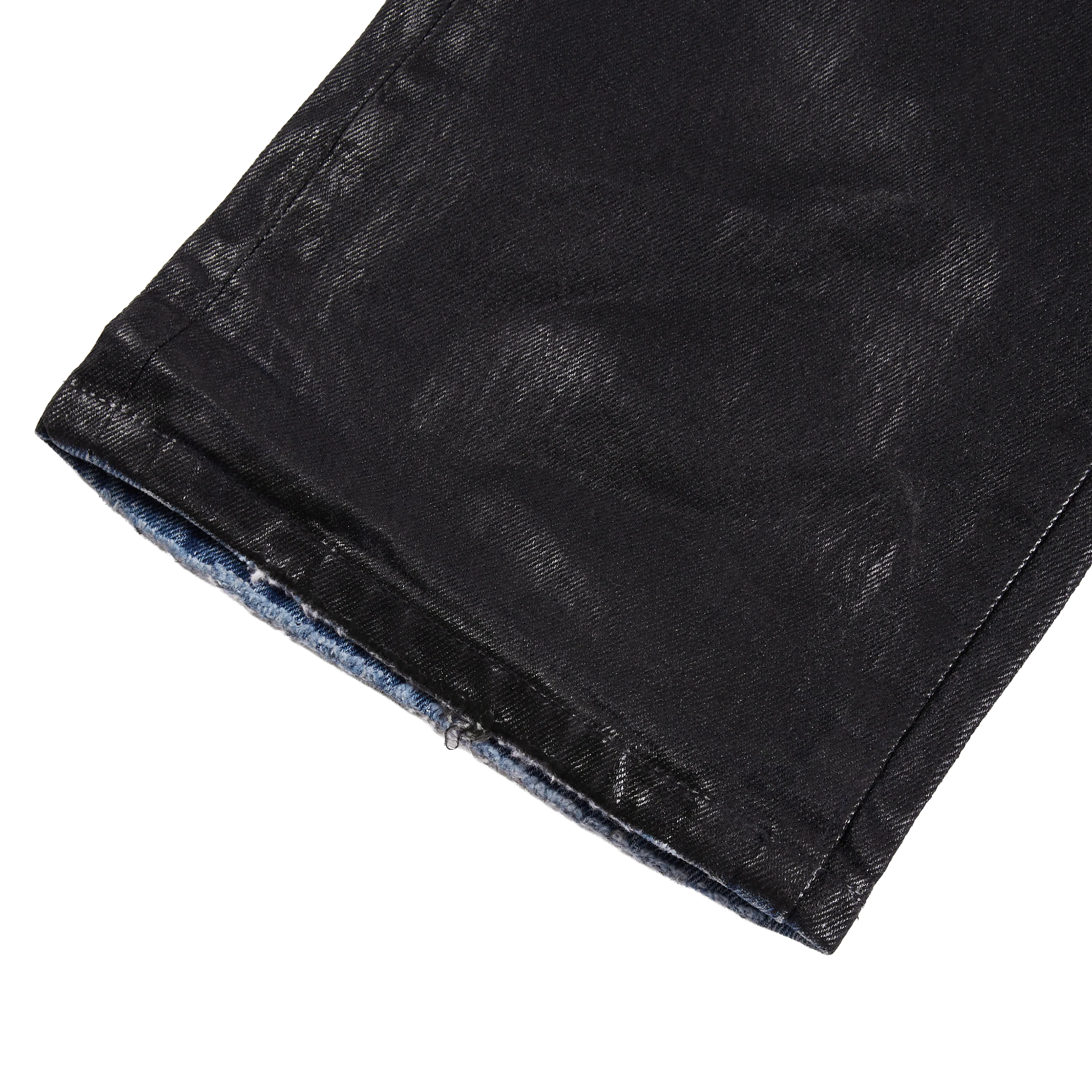 Coated Indigo Flared Denim - Image 4
