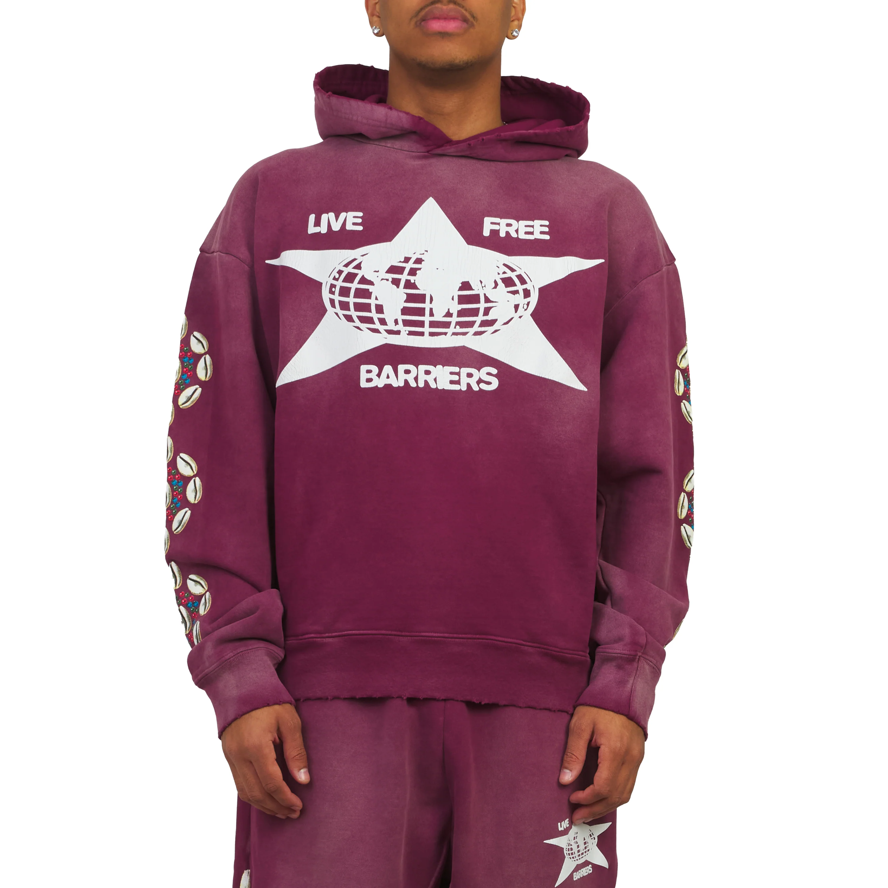 Cowrie Shell Hoodie | Maroon - Image 3