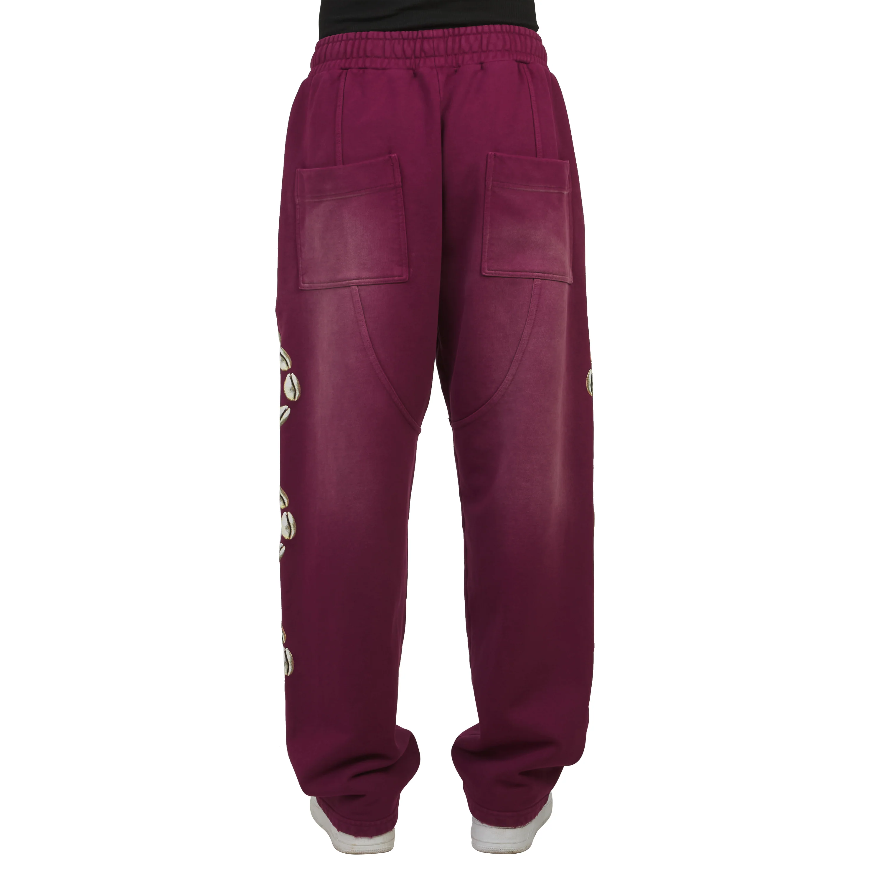 Cowrie Shell Sweatpant | Maroon - Image 3