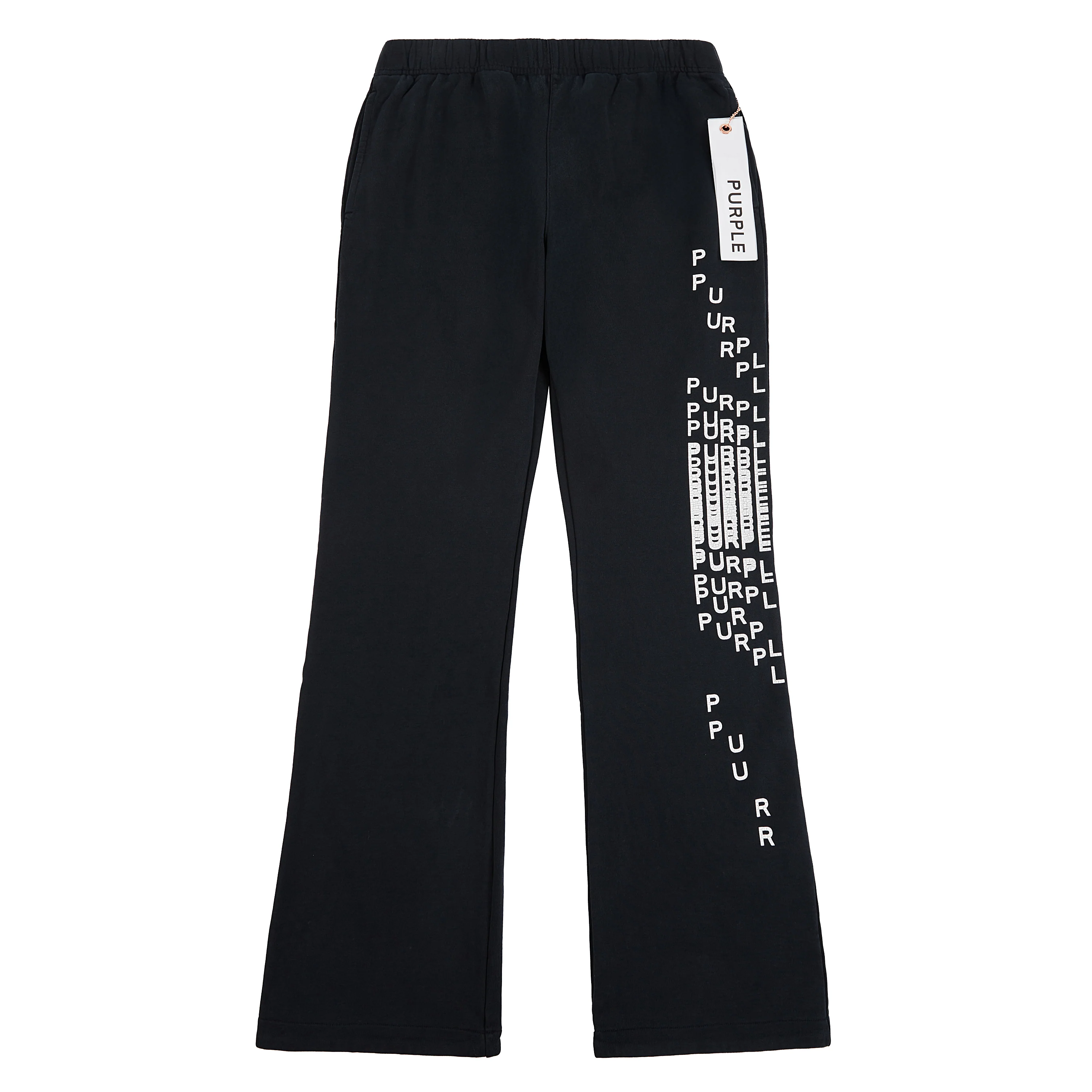 Cracked Puzzle Flared Sweatpant | Black