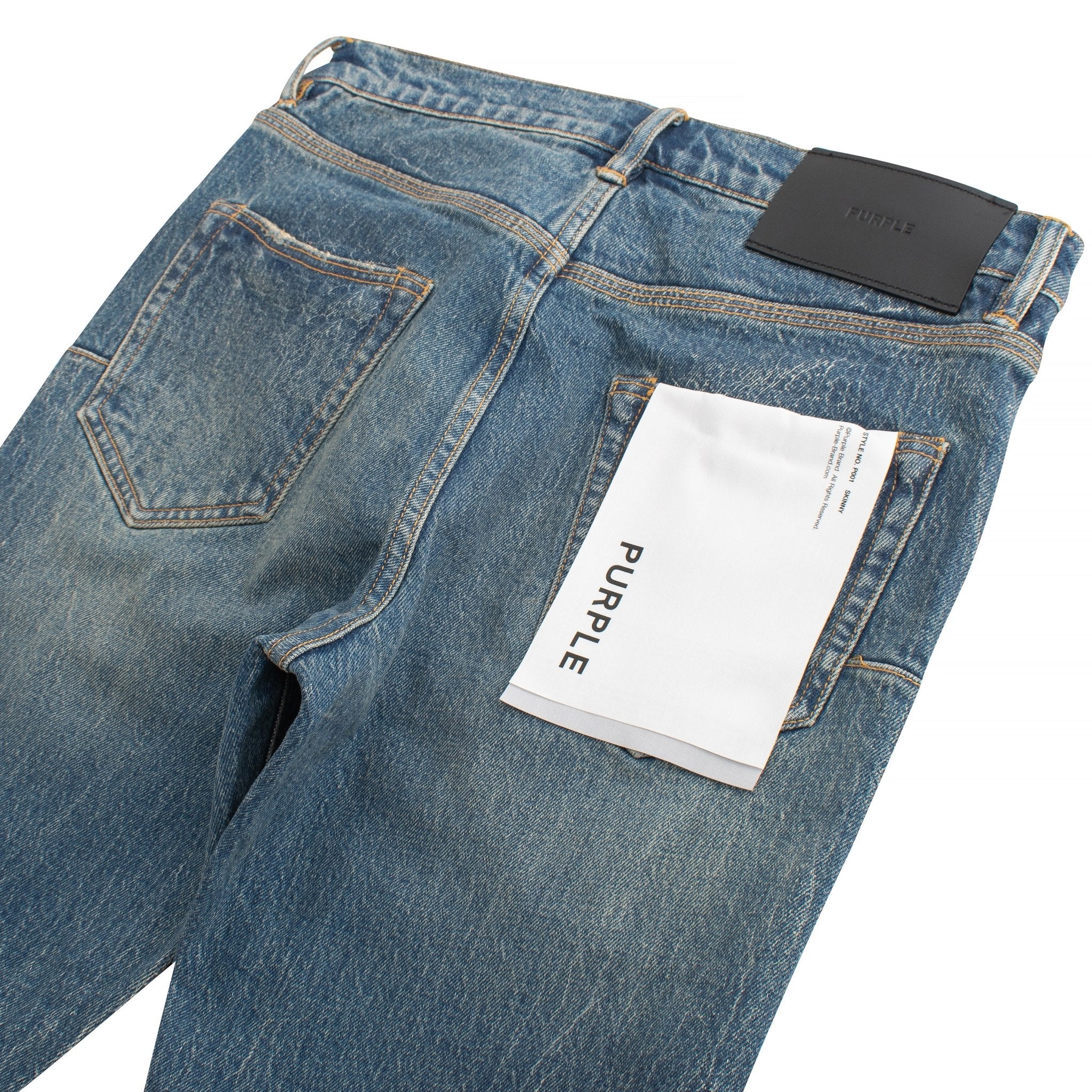 Crackle Coated Denim | Mid Indigo - Image 3