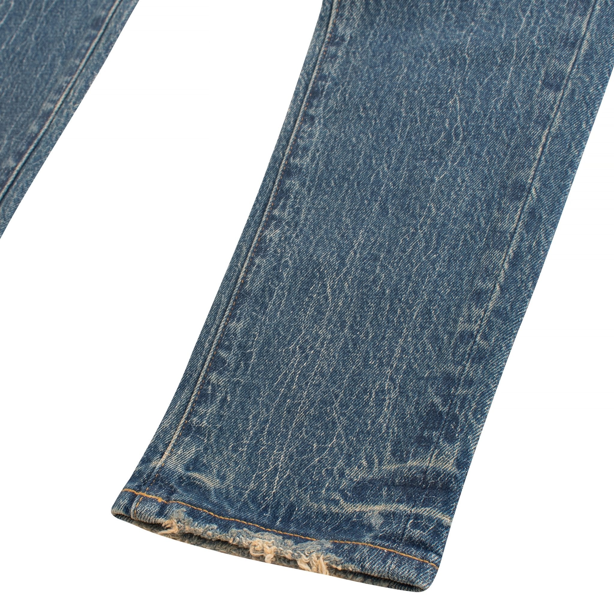Crackle Coated Denim | Mid Indigo - Image 5