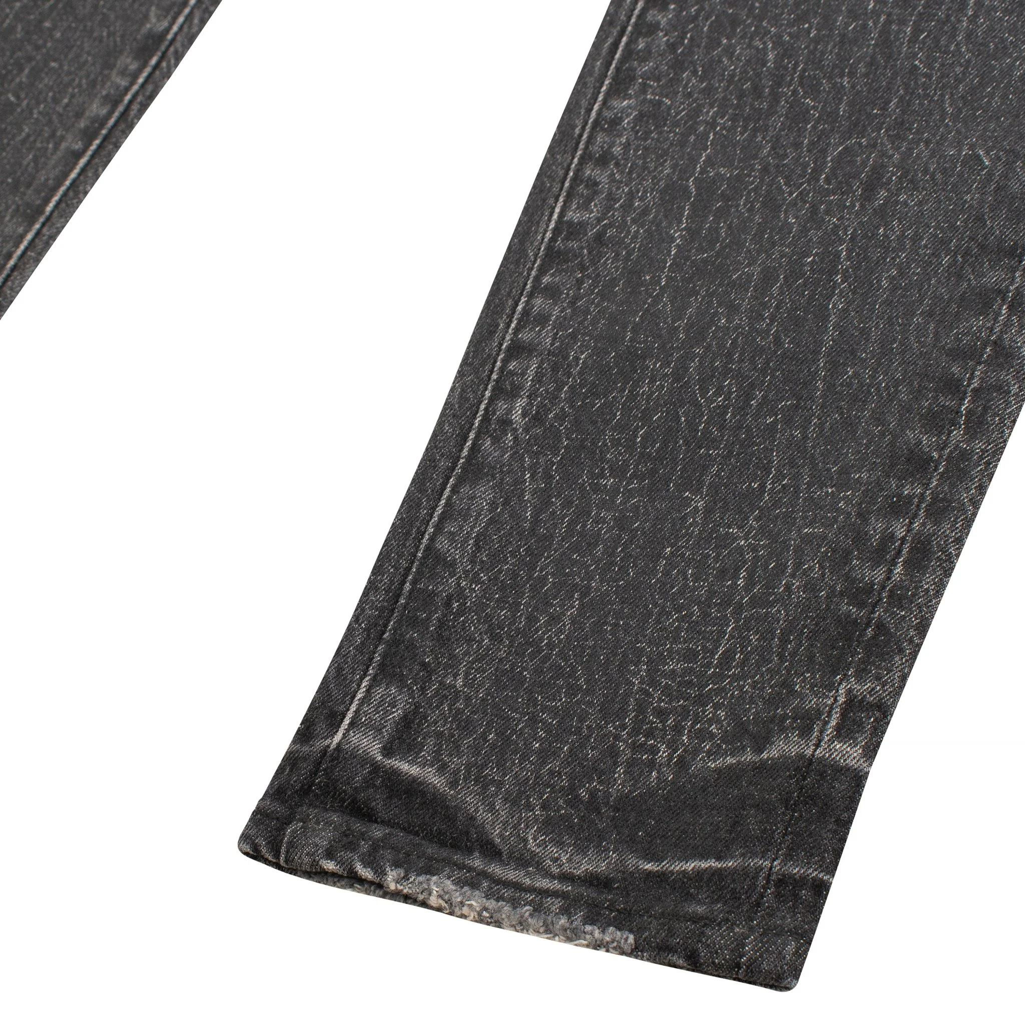 Crackle Coated Denim | Black - Image 4