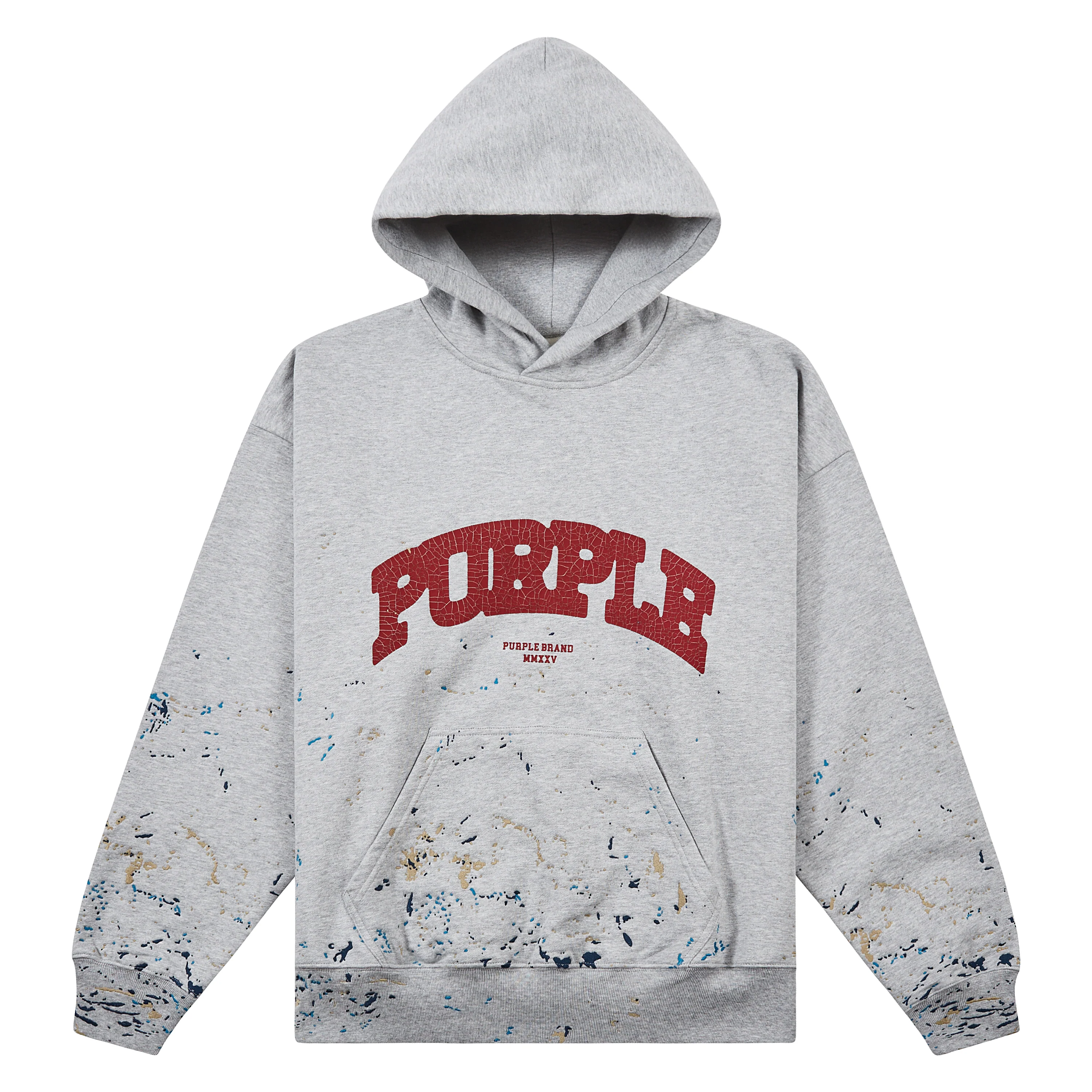 Crackle Paint Hoodie | Heather
