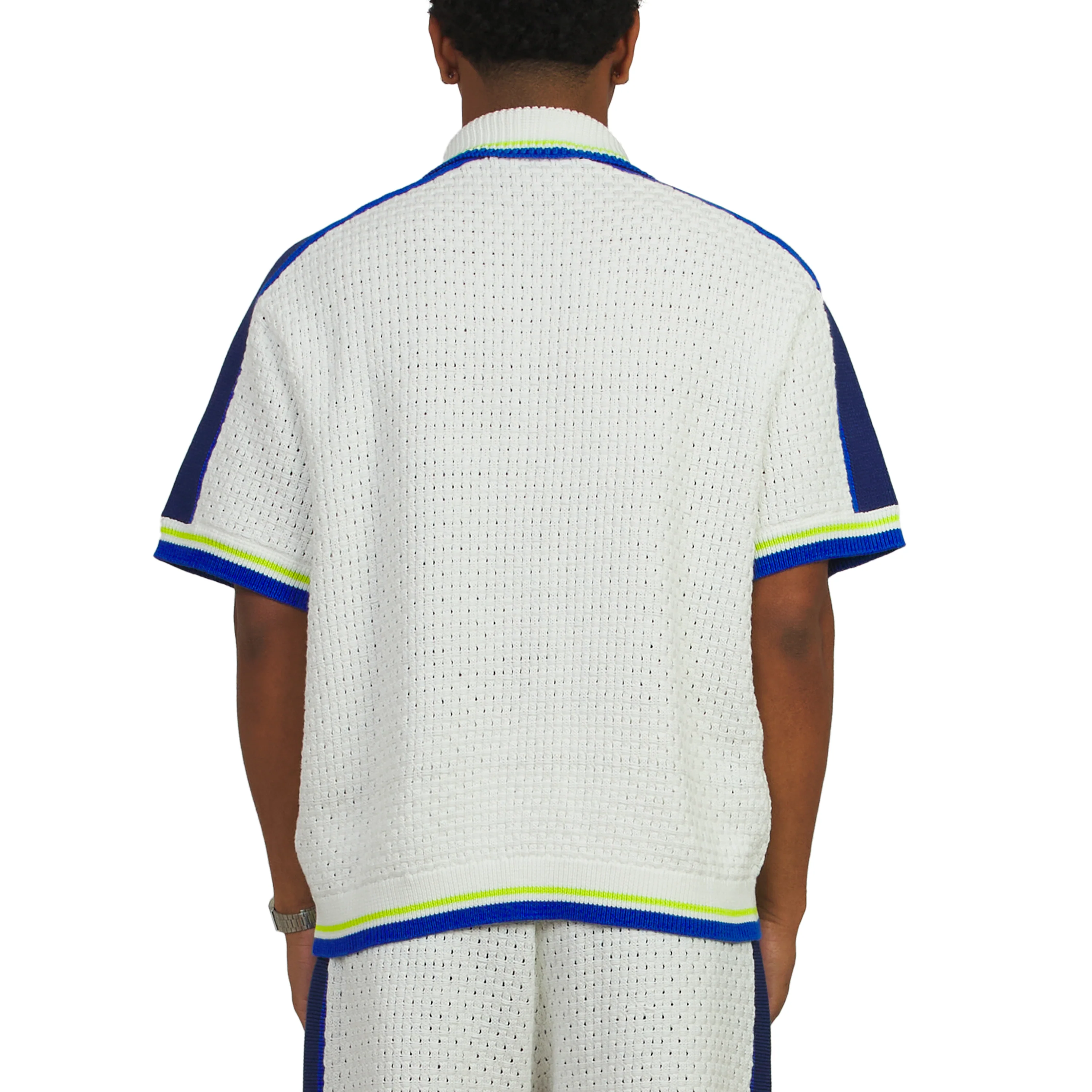 Crochet Shirt | White/Blue - Image 4