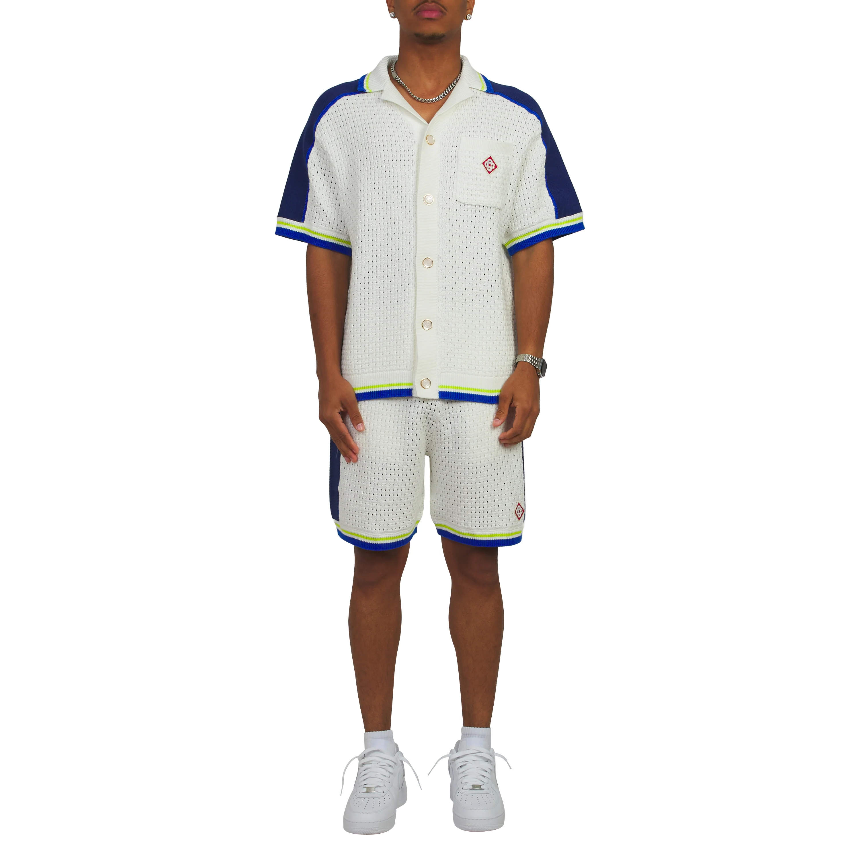 Crochet Short | White/Blue - Image 5