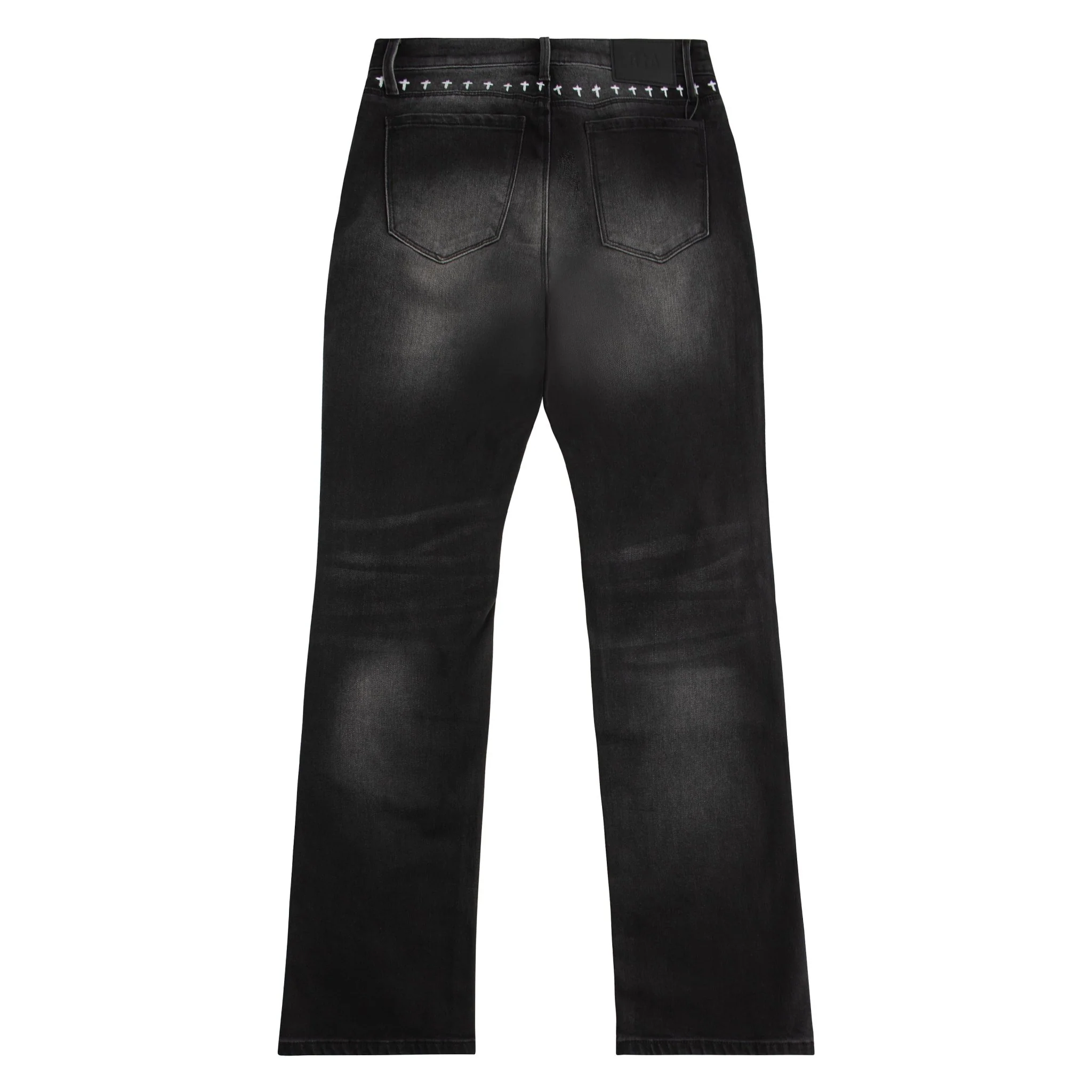 Denis Flared Black Distressed Denim - Image 5