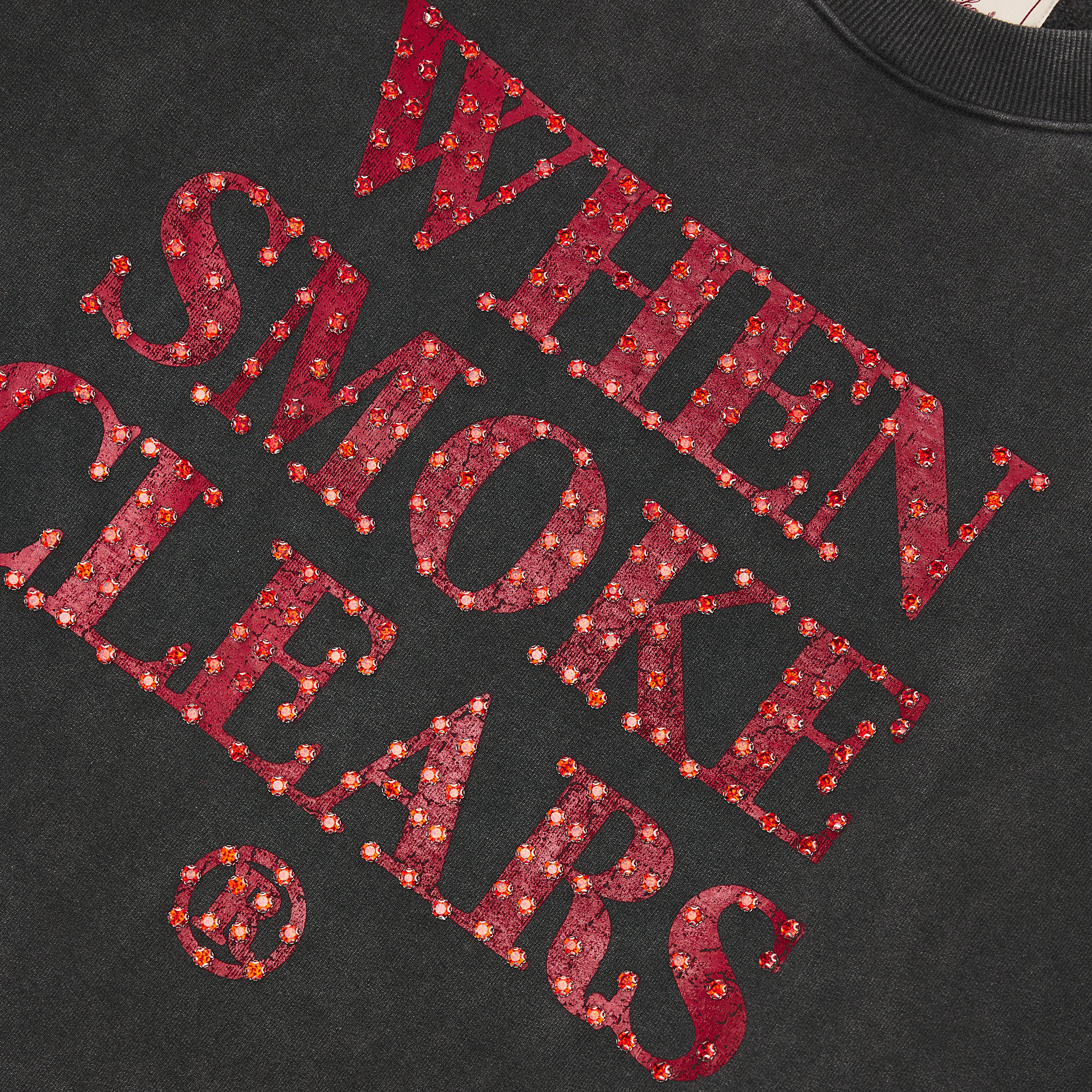 Diamond Rhinestone Sweatshirt | Black/Red - Image 2