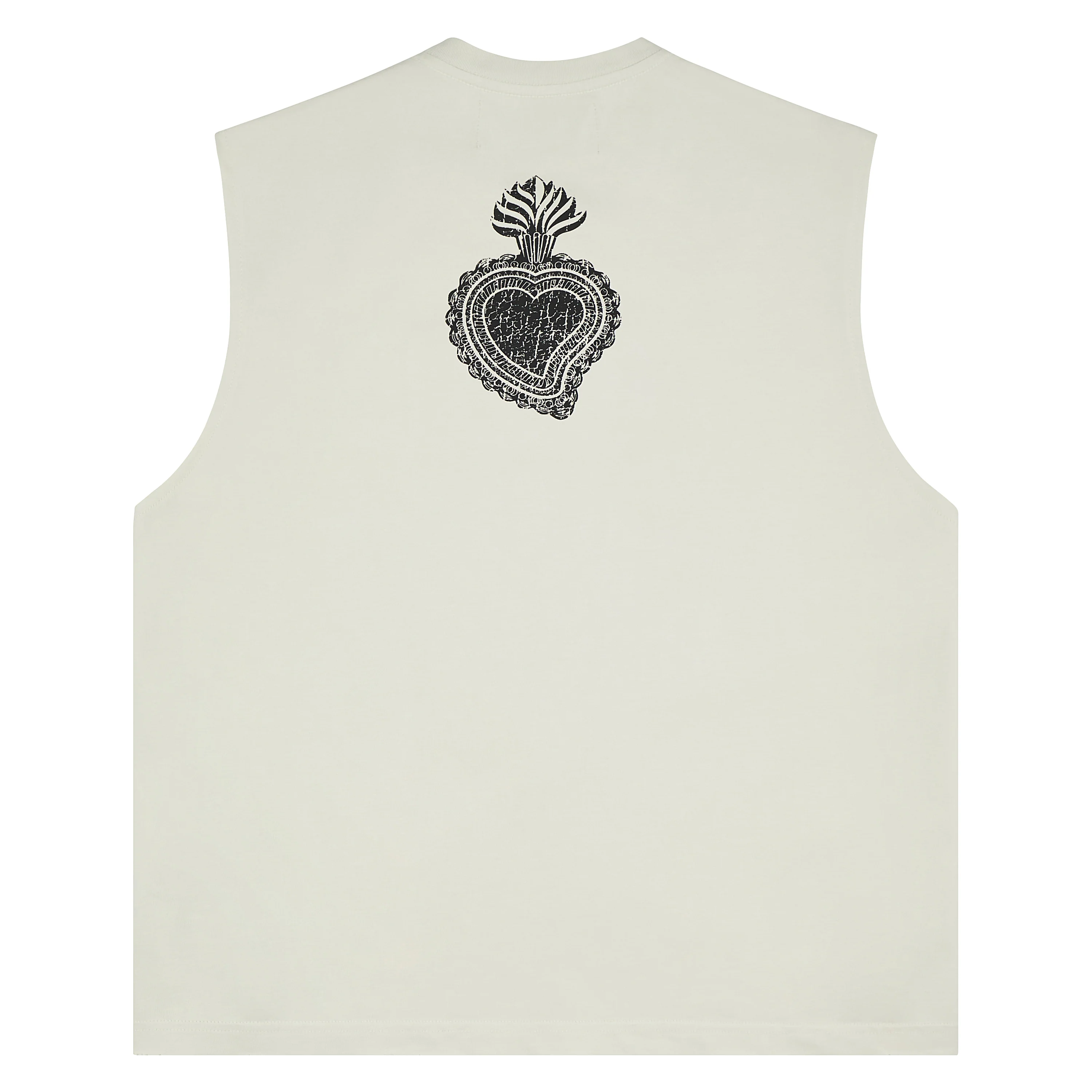Diamond Sleeveless Tee | Vintage White/Black - Image 4