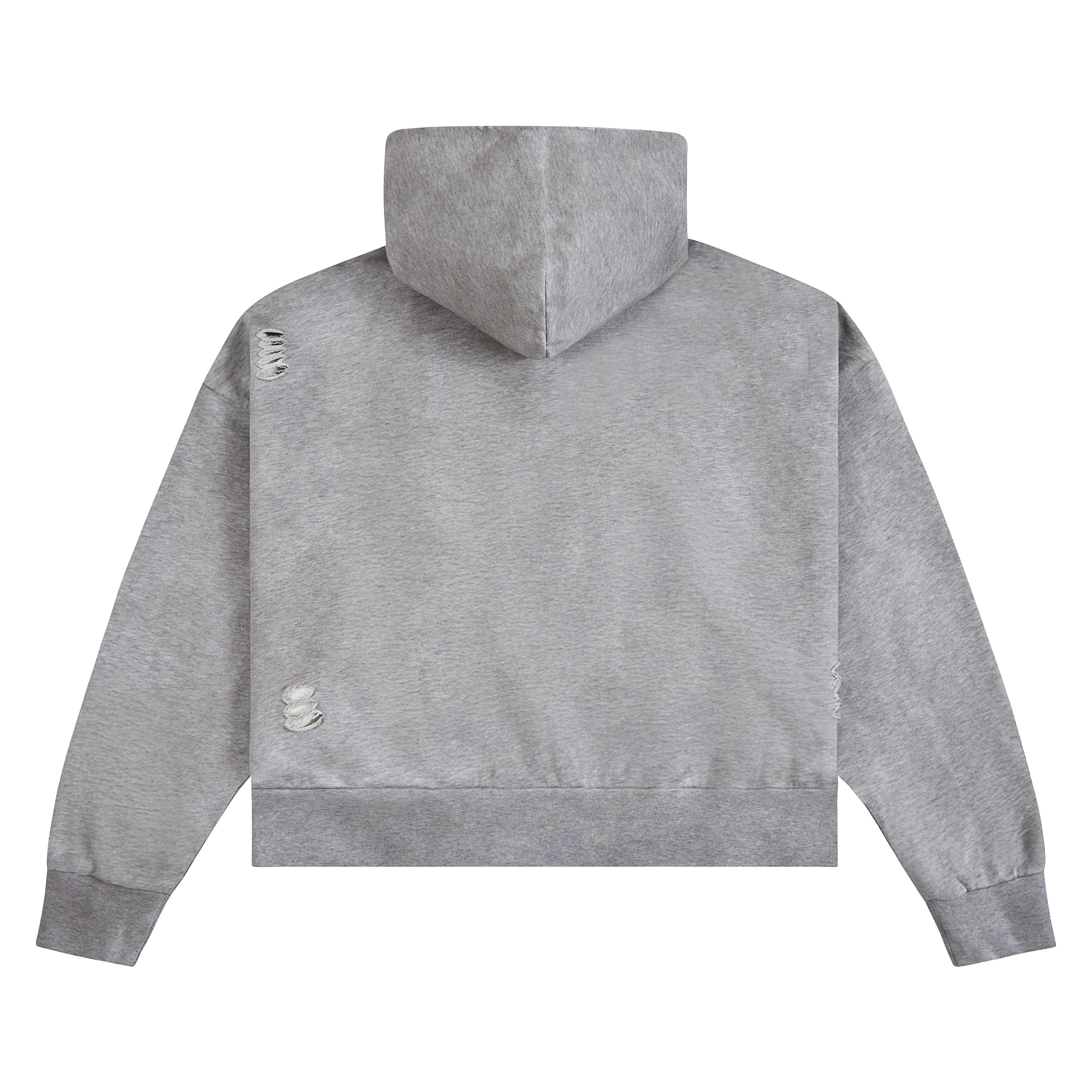 Distressed Script Zip Up Hoodie | Grey - Image 5