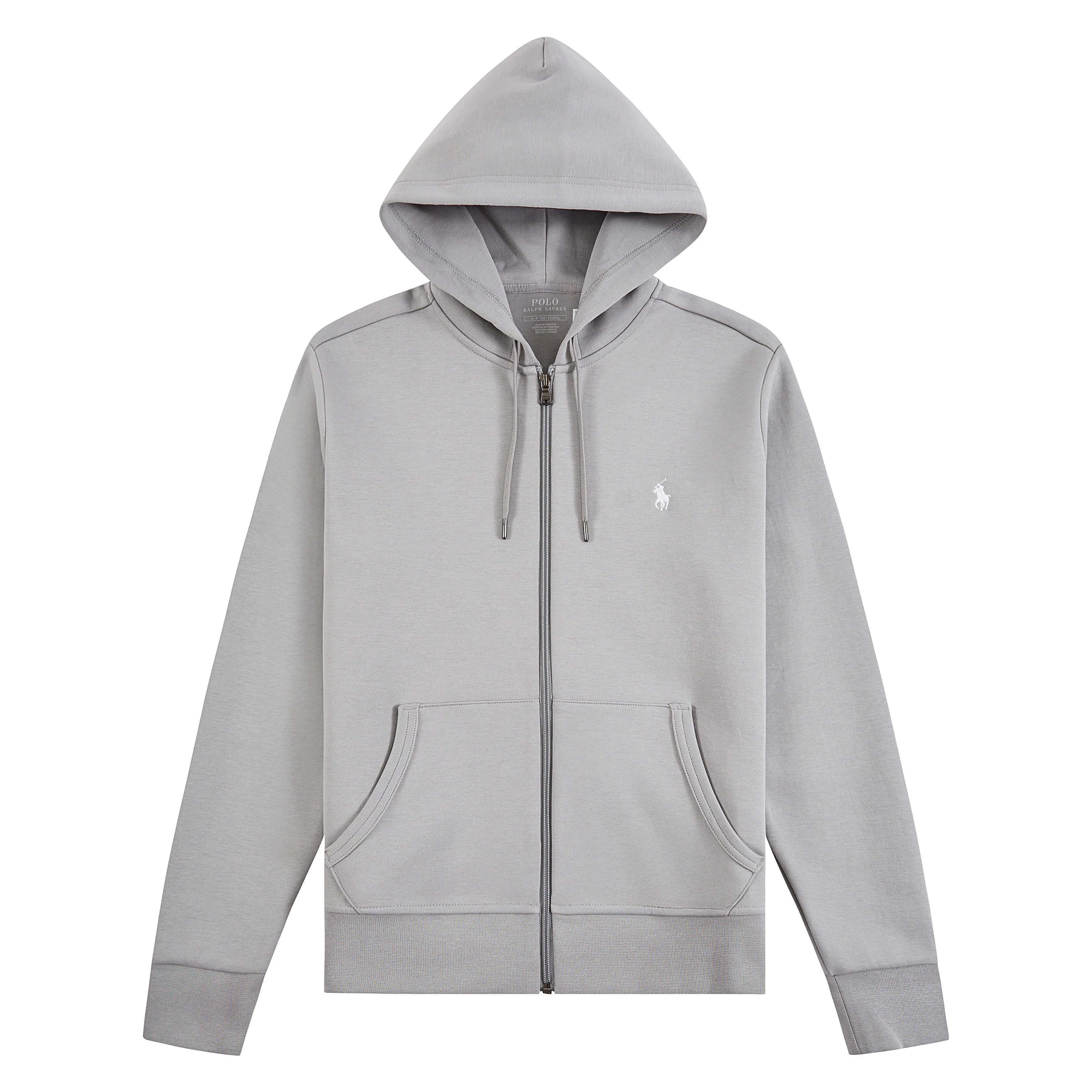 Double-Knit Full Zip Hoodie | Soft Grey