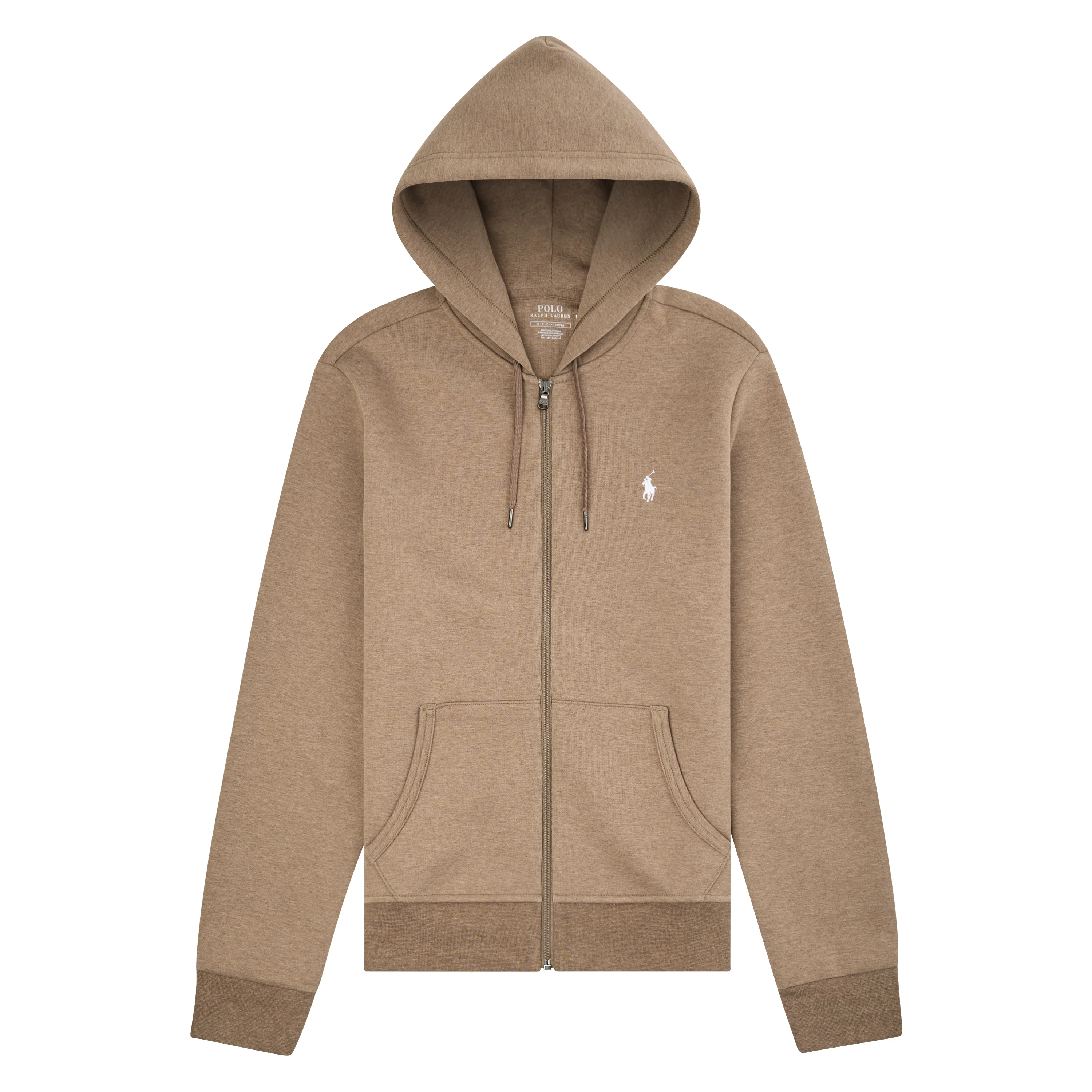 Double-Knit Tech Full Zip Hoodie | Brown Heather
