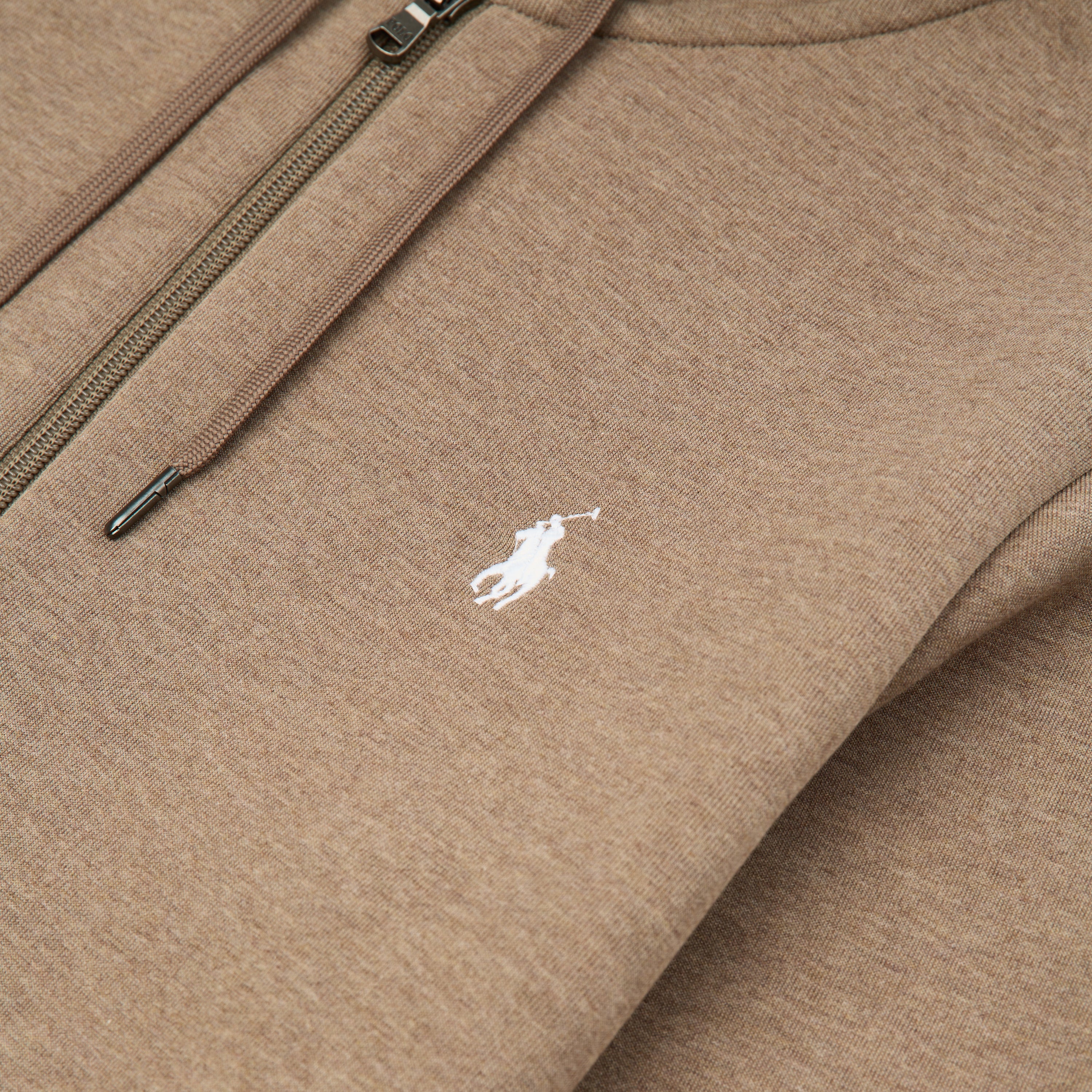 Double-Knit Tech Full Zip Hoodie | Brown Heather - Image 2