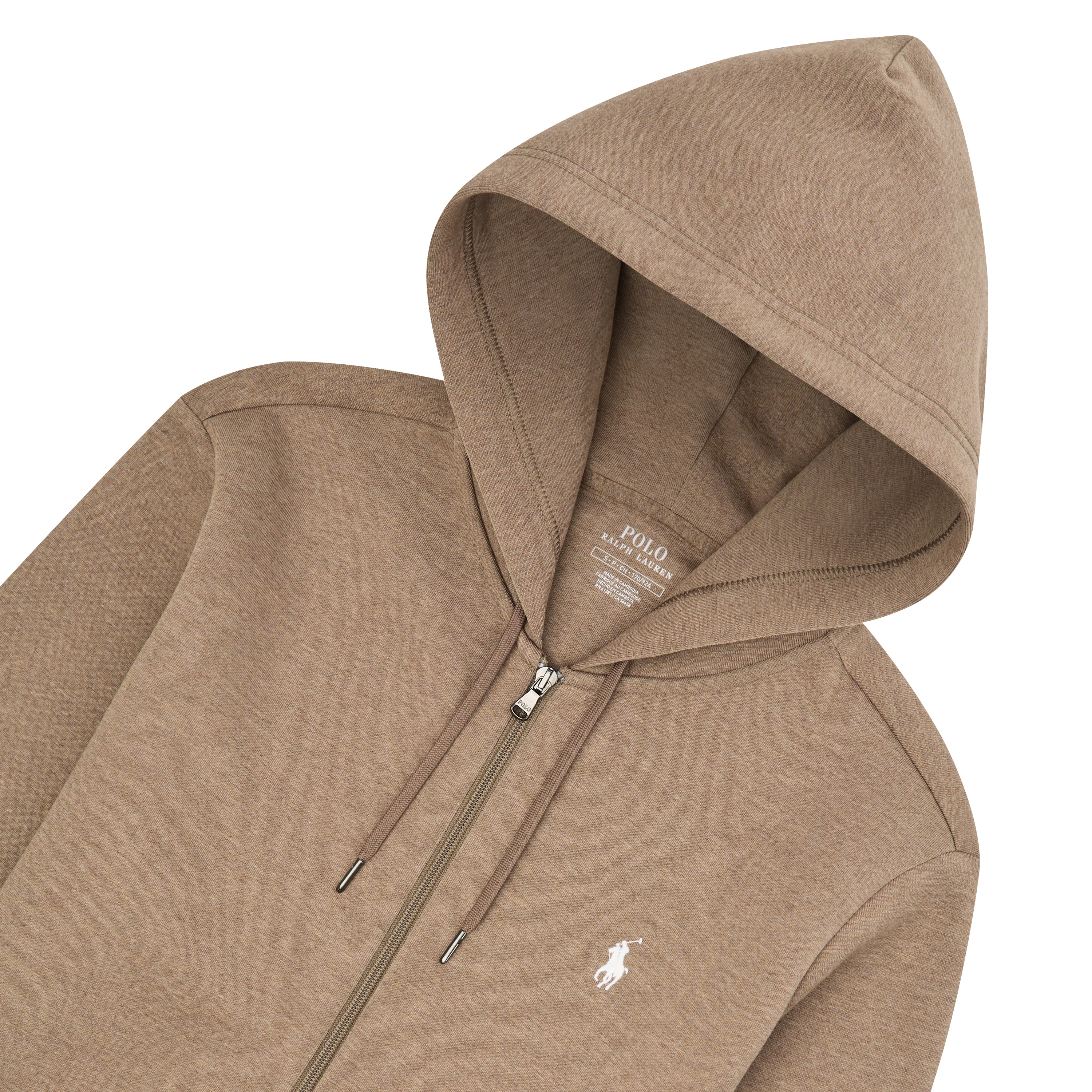 Double-Knit Tech Full Zip Hoodie | Brown Heather - Image 3