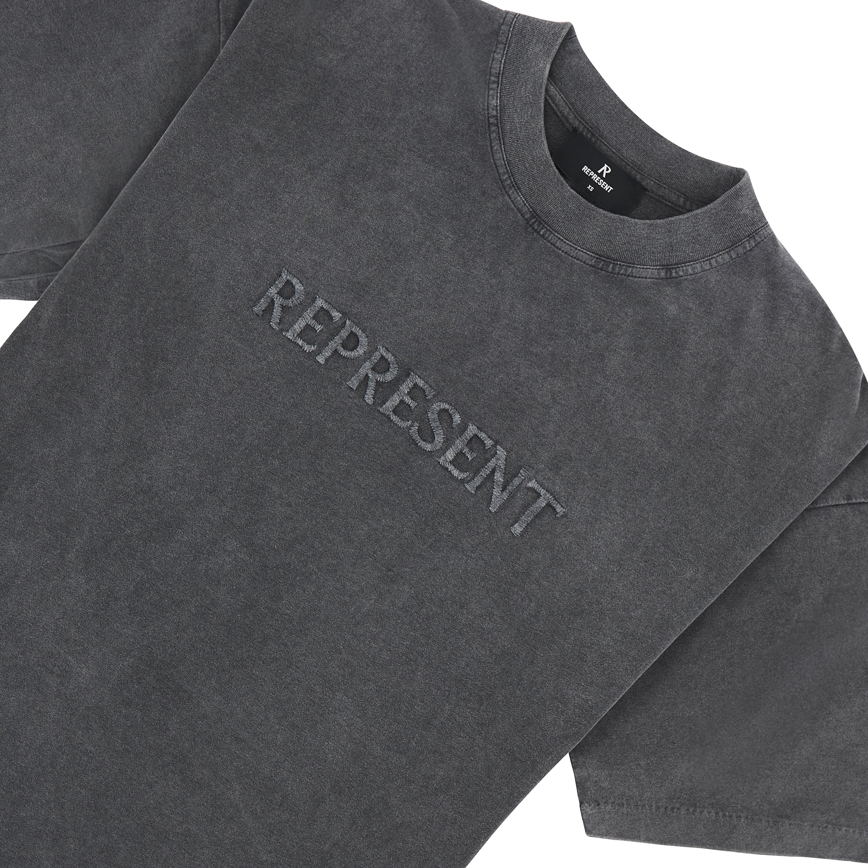Embroidered Serif Tee | Vintage Grey - Image 2