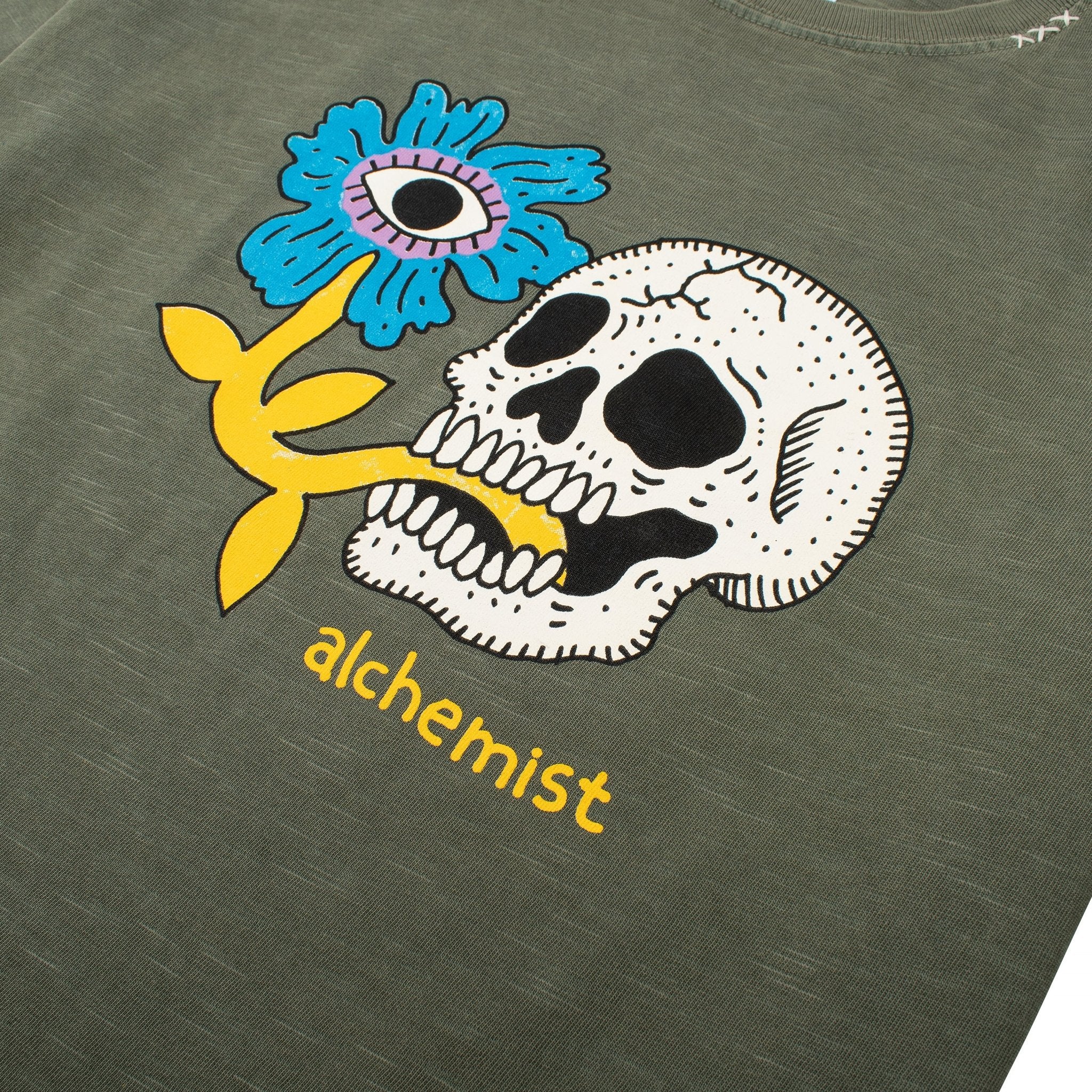 Floral Skull Tee | Defender Green - Image 3
