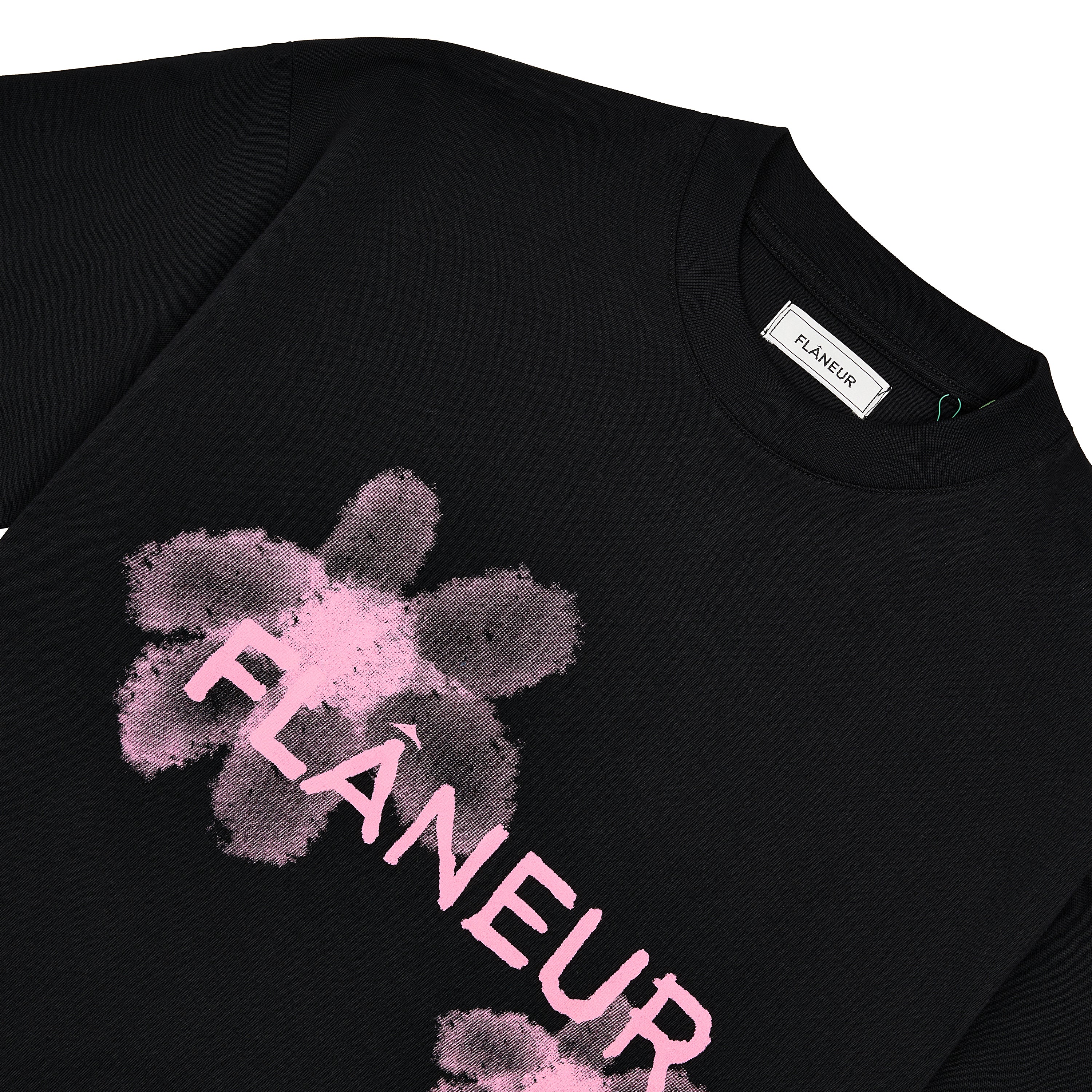 Floral Watercolor Tee | Black/Pink - Image 2