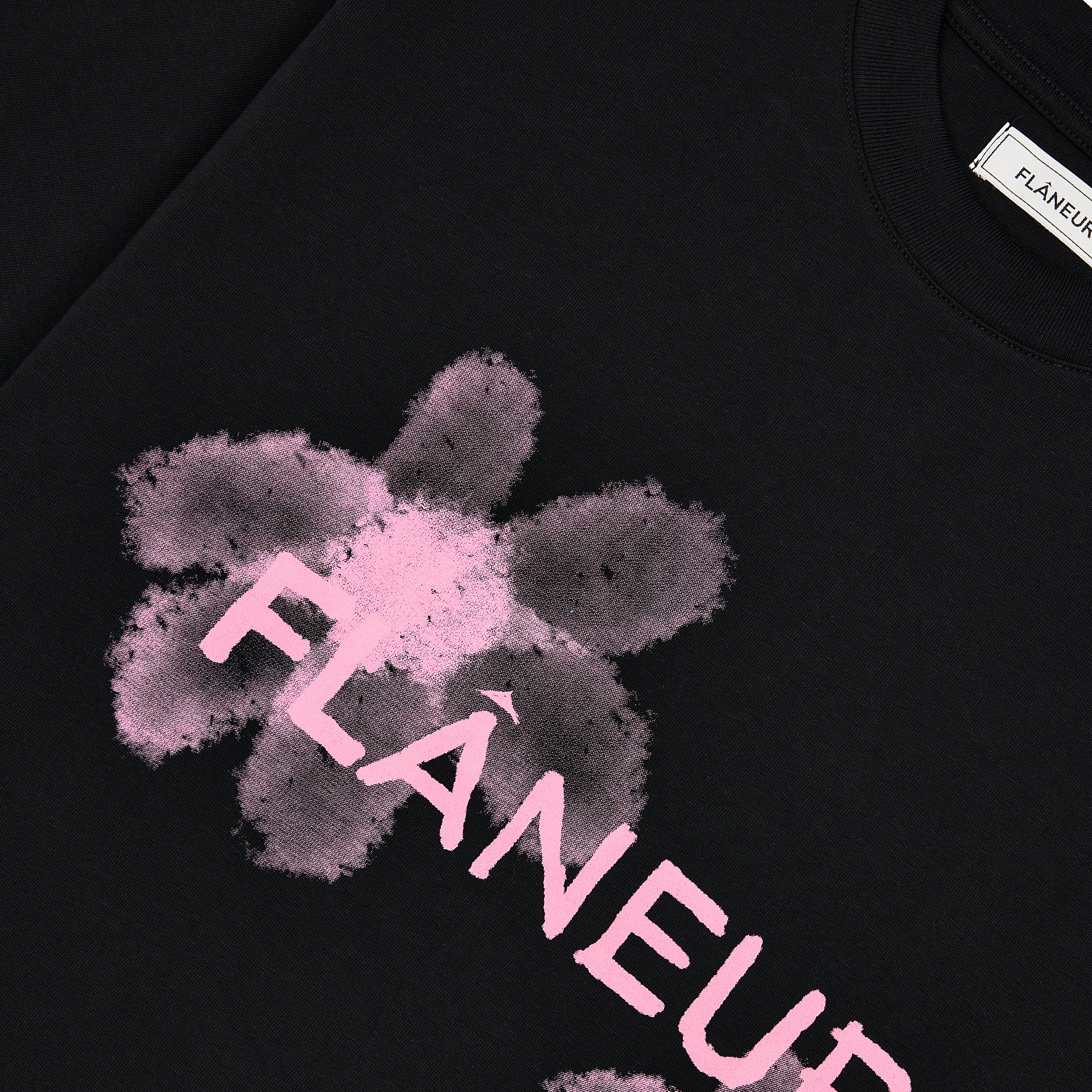 Floral Watercolor Tee | Black/Pink - Image 3