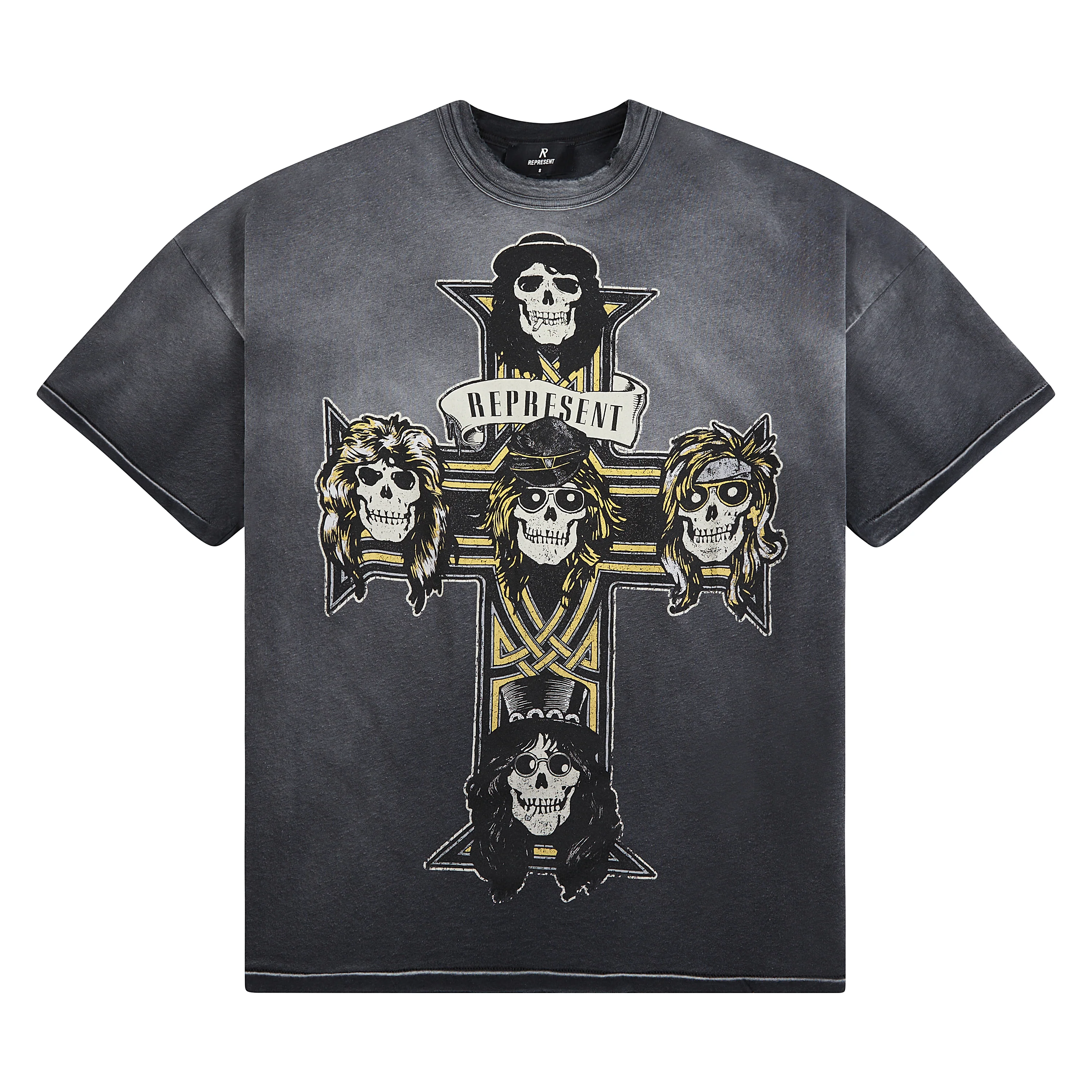 Guns N' Roses Cross Tee | Stained Black