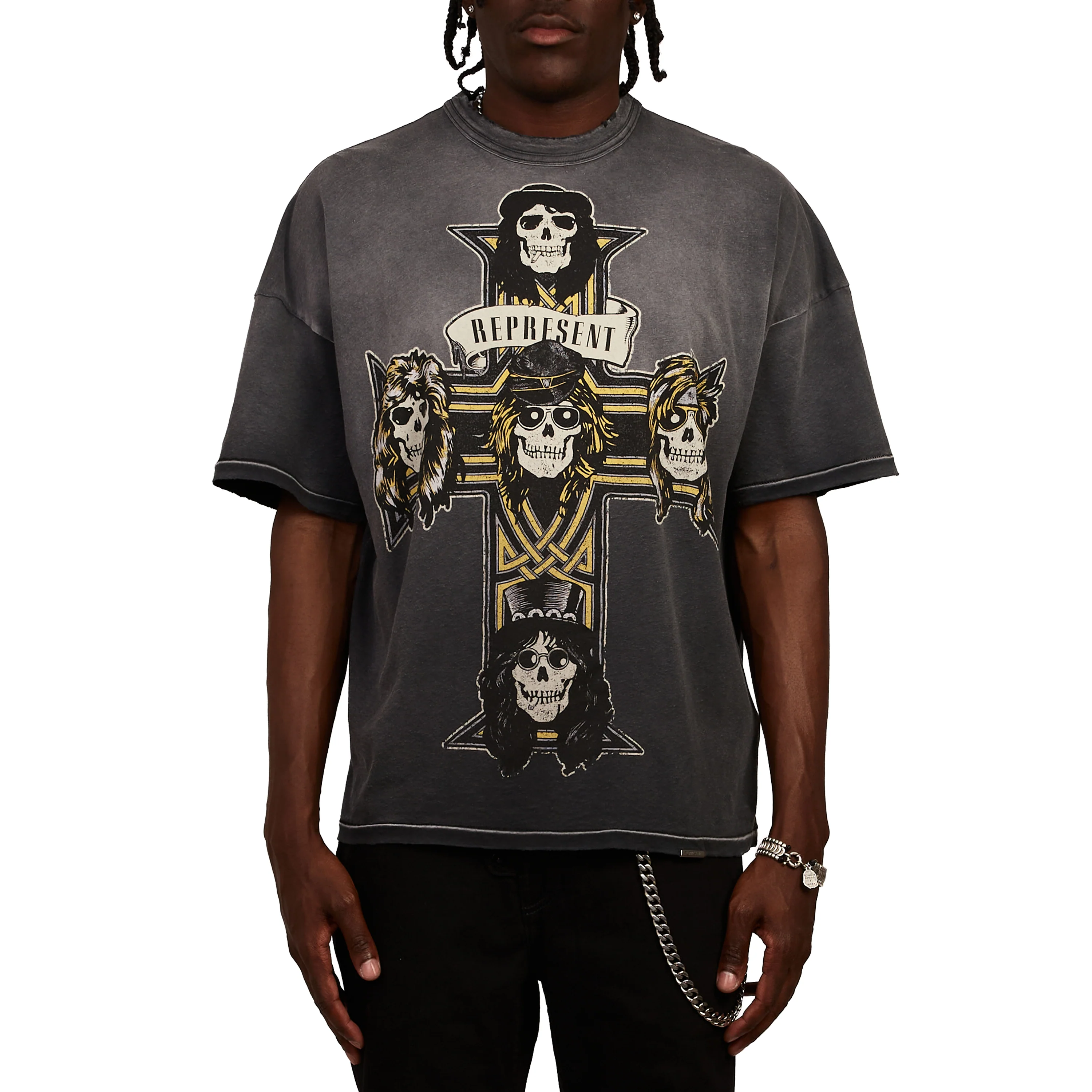 Guns N' Roses Cross Tee | Stained Black - Image 3