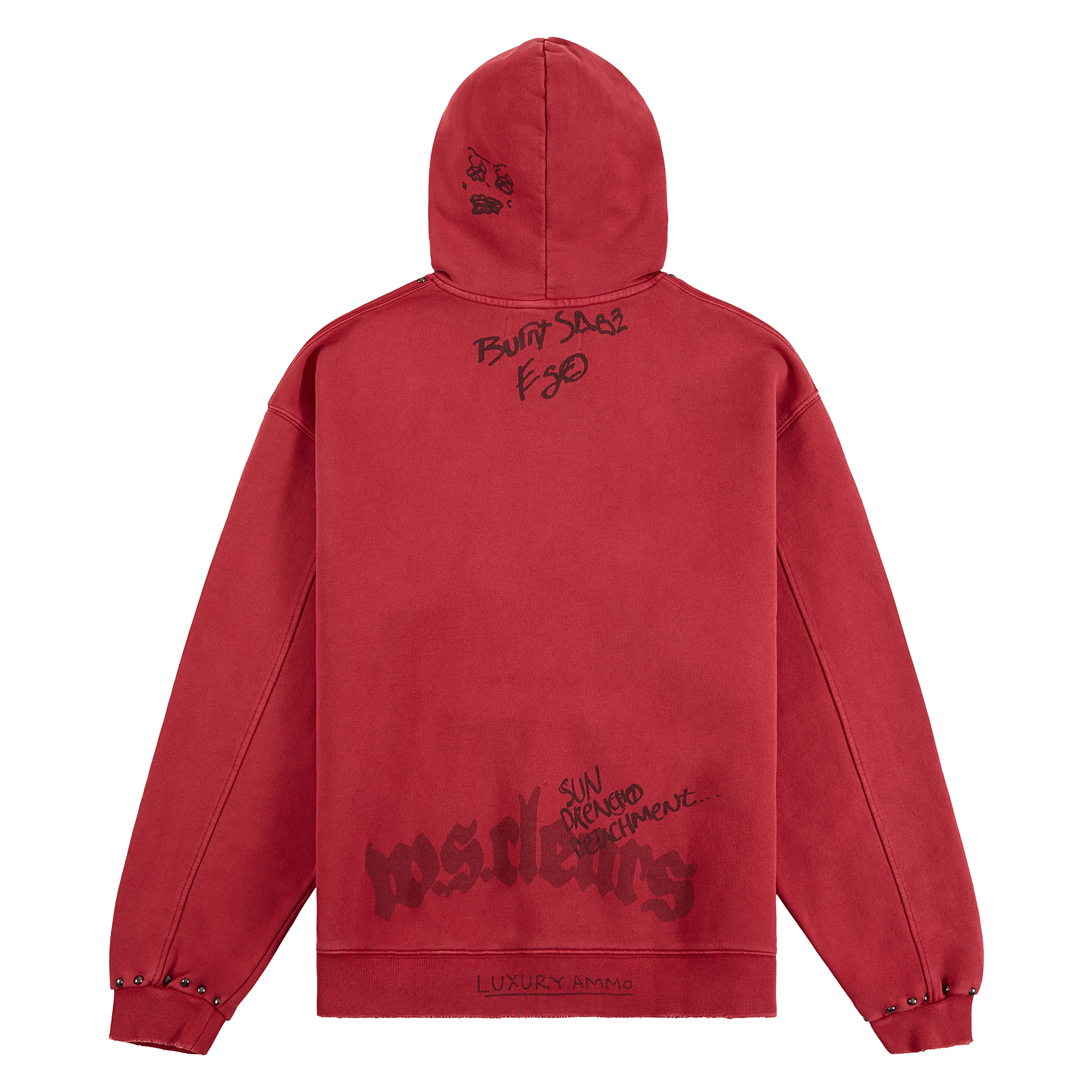 History Studded Hoodie | Vintage Red - Image 3