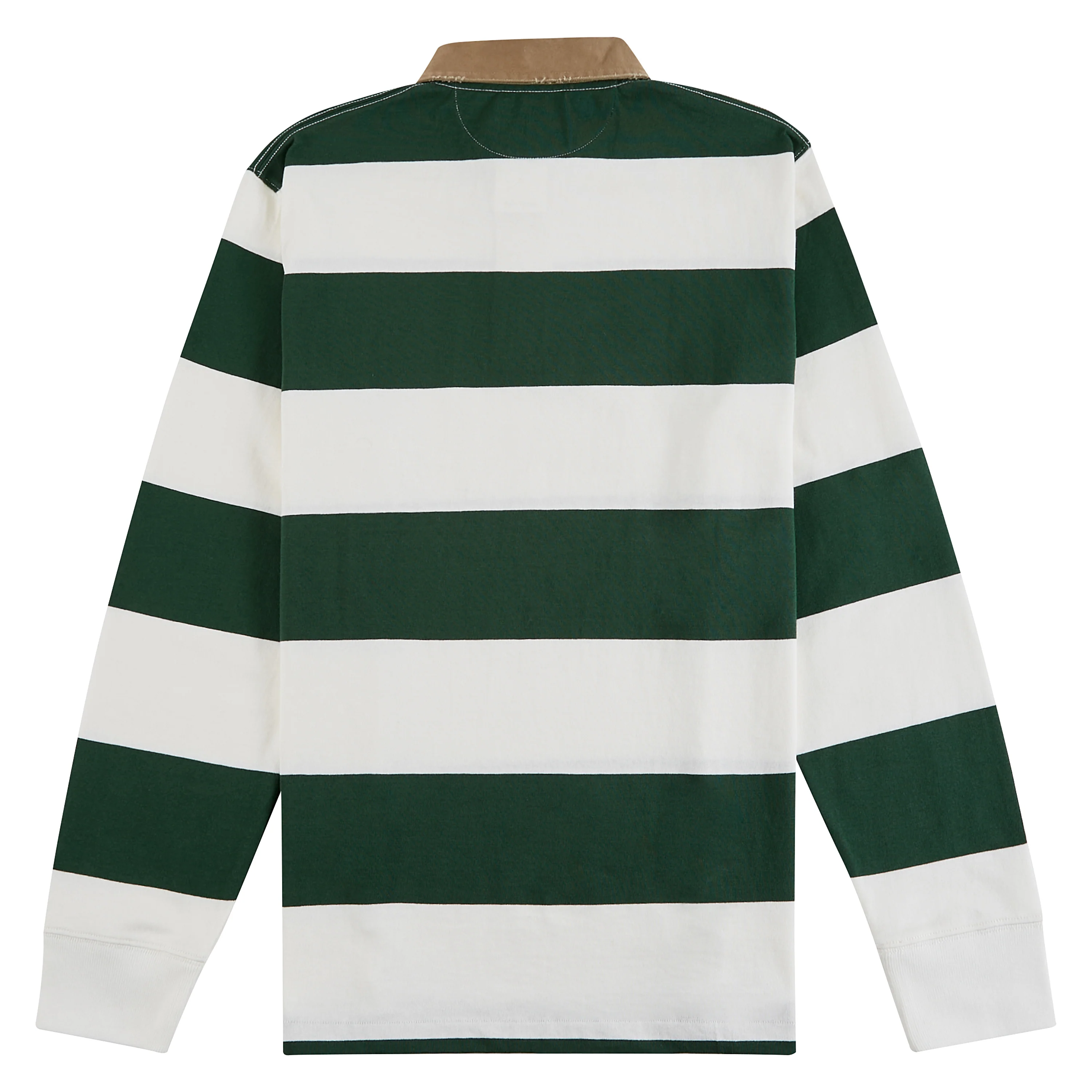 Khaki-Collar Rugby Shirt | Grass Green/Trophy Cream - Image 2