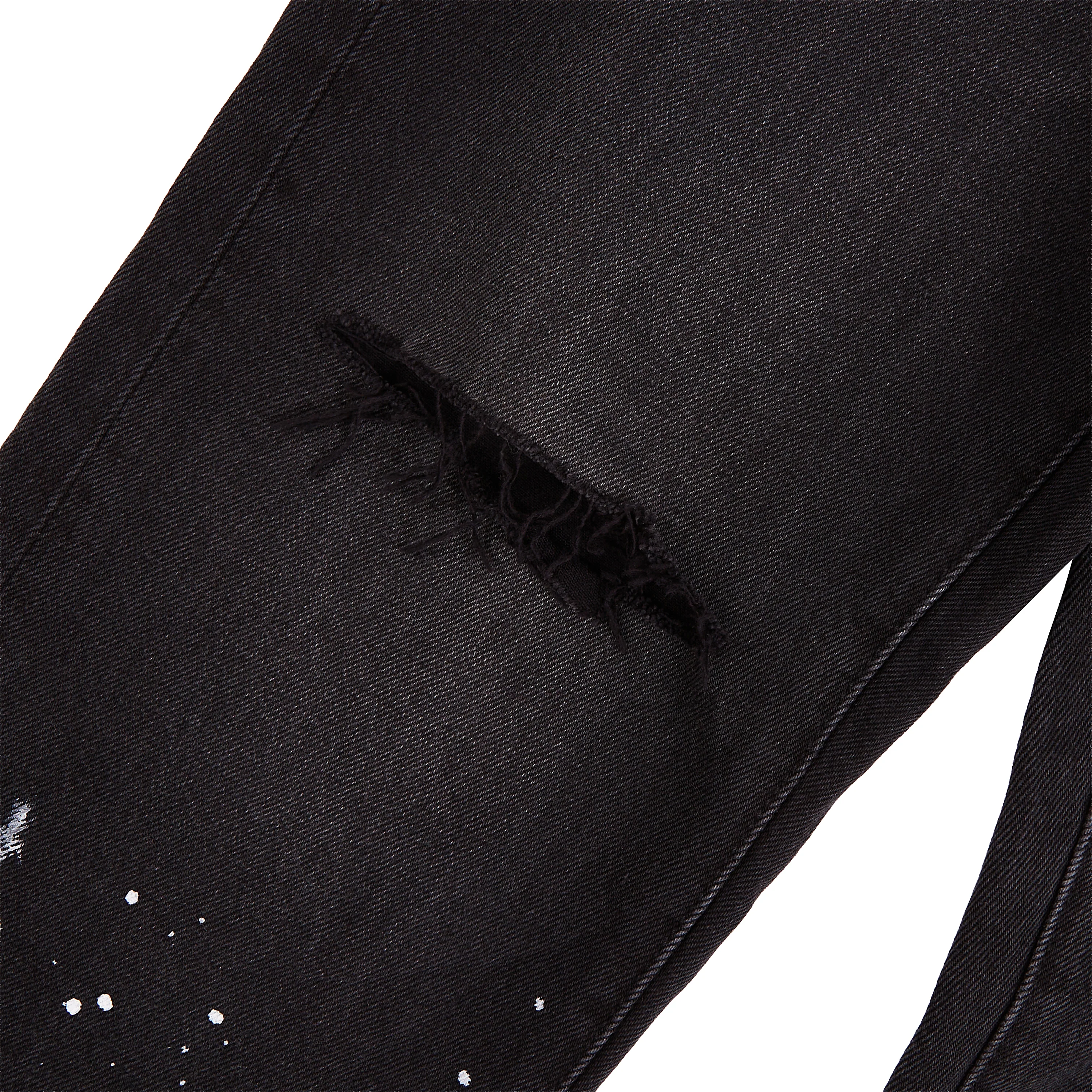 Knee Slit Paint Splatters Denim - Image 2