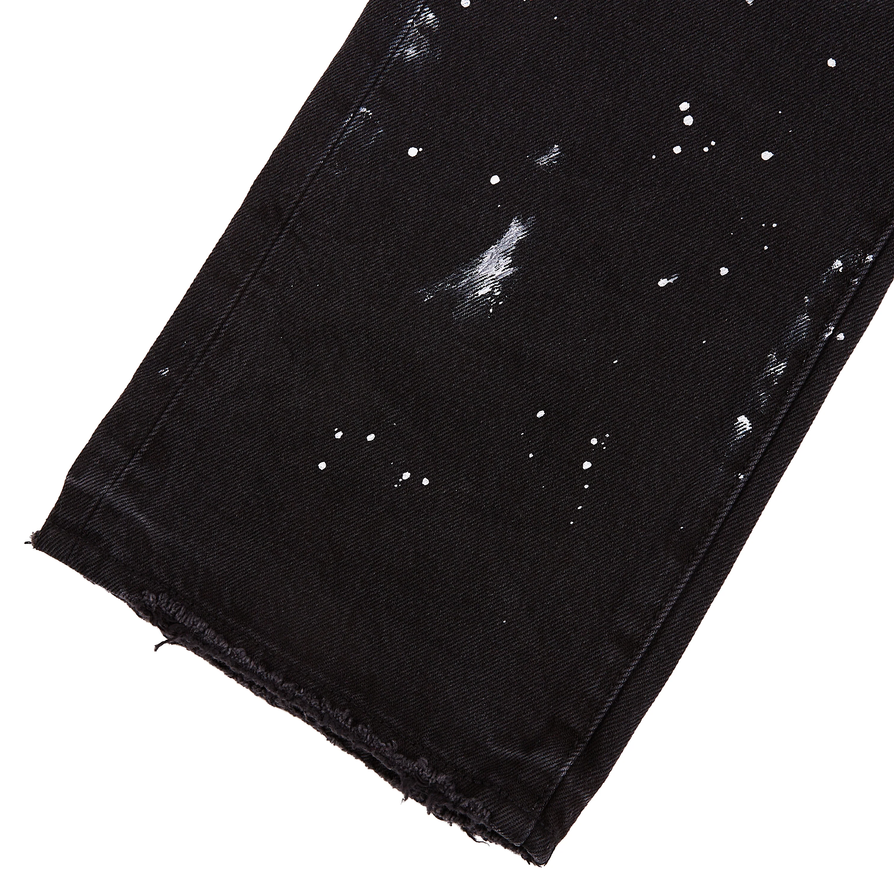 Knee Slit Paint Splatters Denim - Image 3