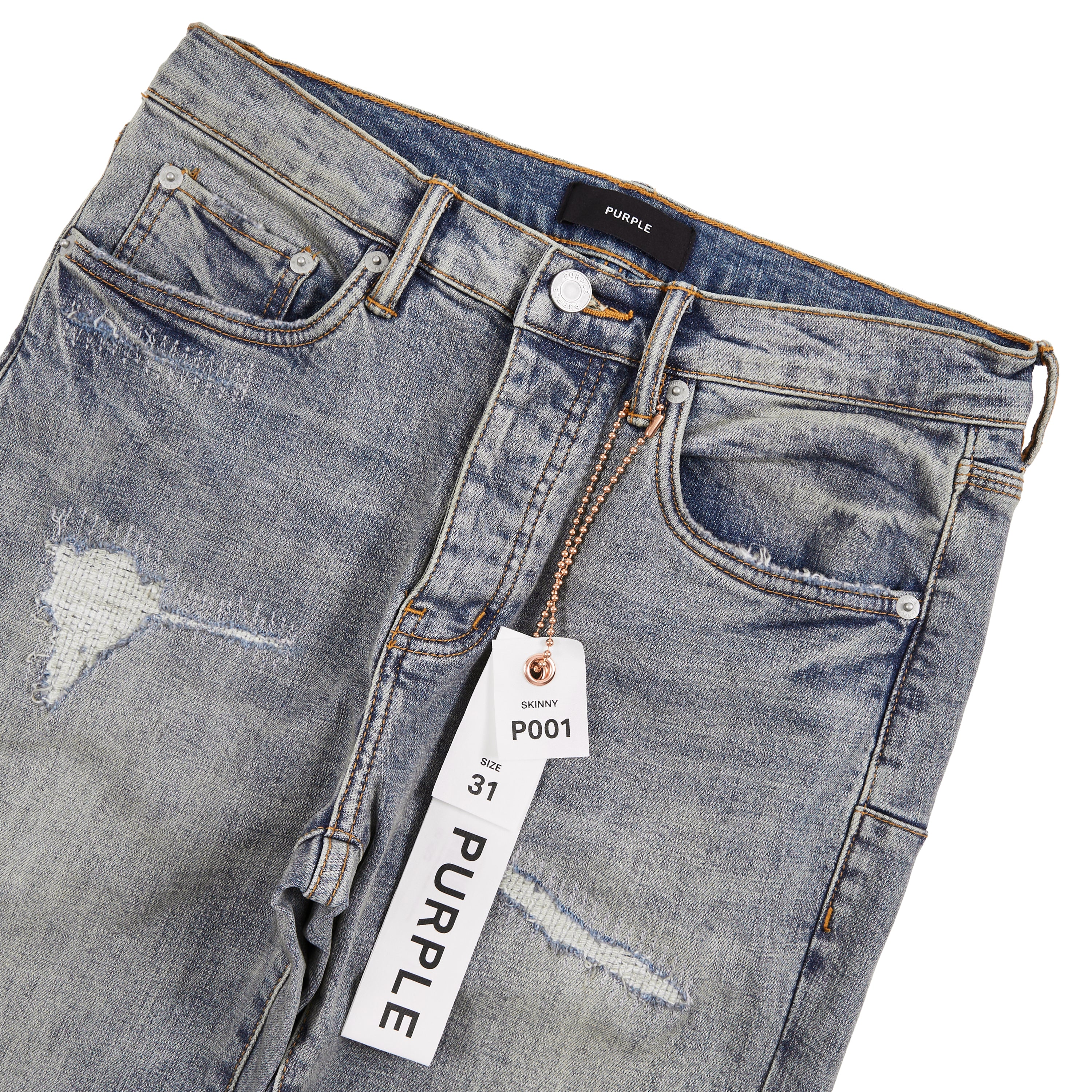 Light Blue Vintage Repair Denim - Image 7