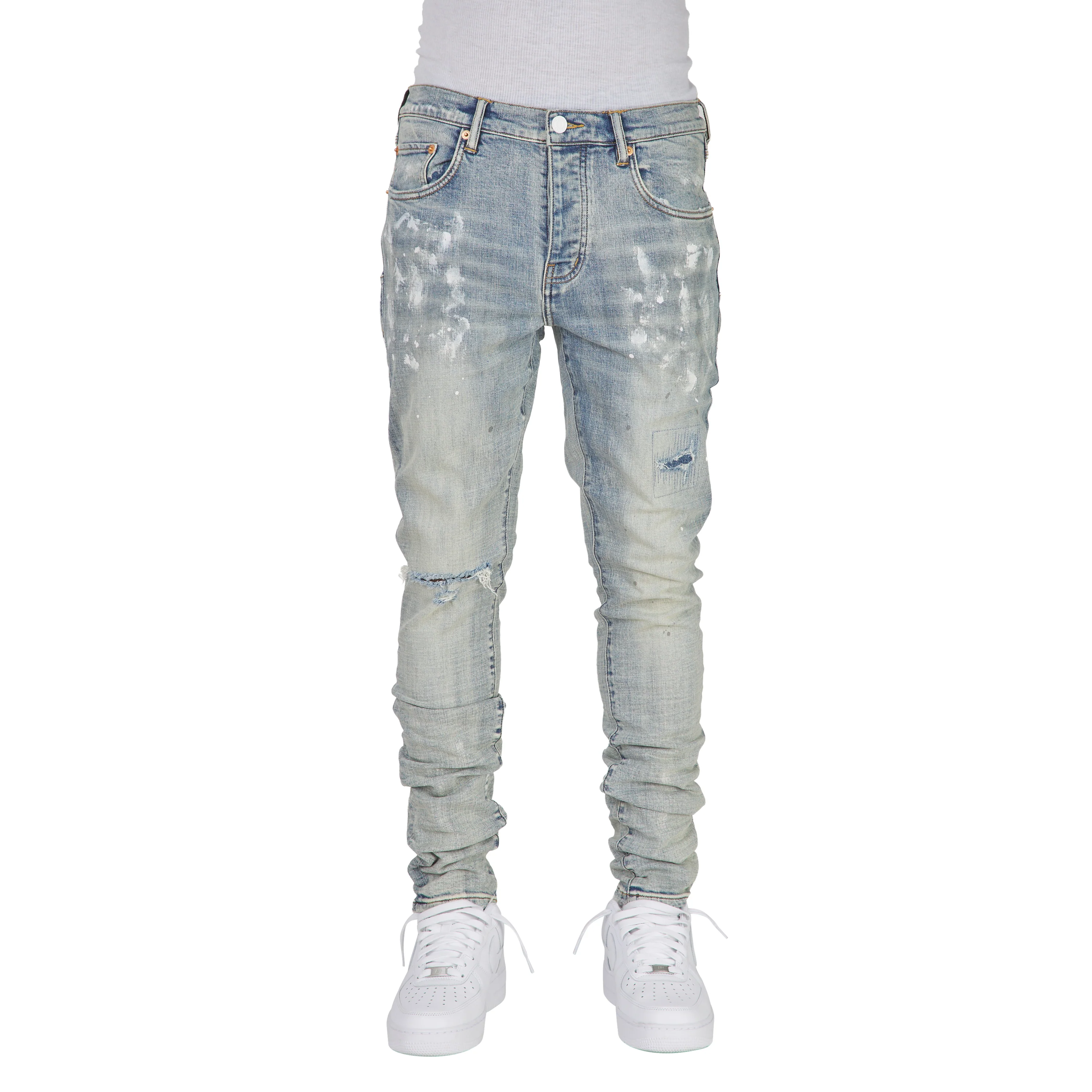 Light Indigo Paint Blowout Denim - Image 3