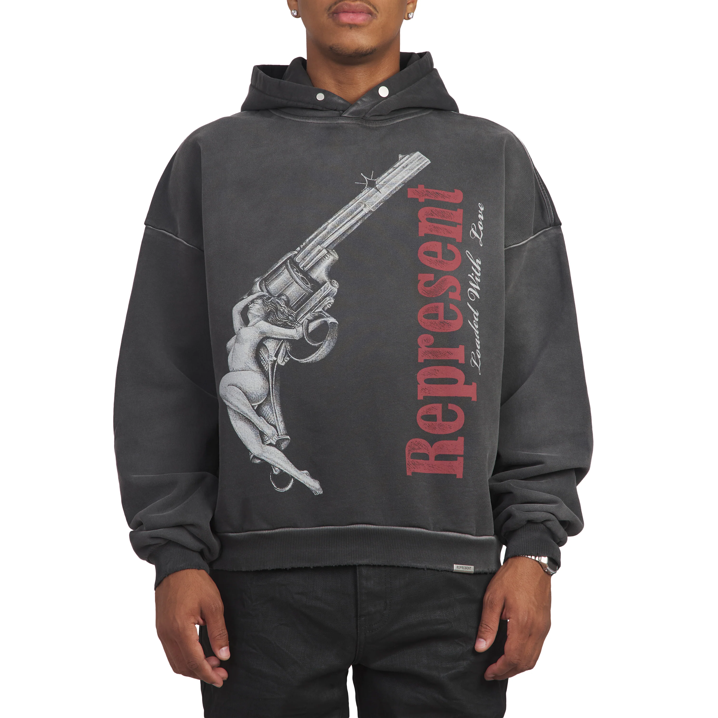 Loaded With Love Hoodie | Stained Black - Image 3