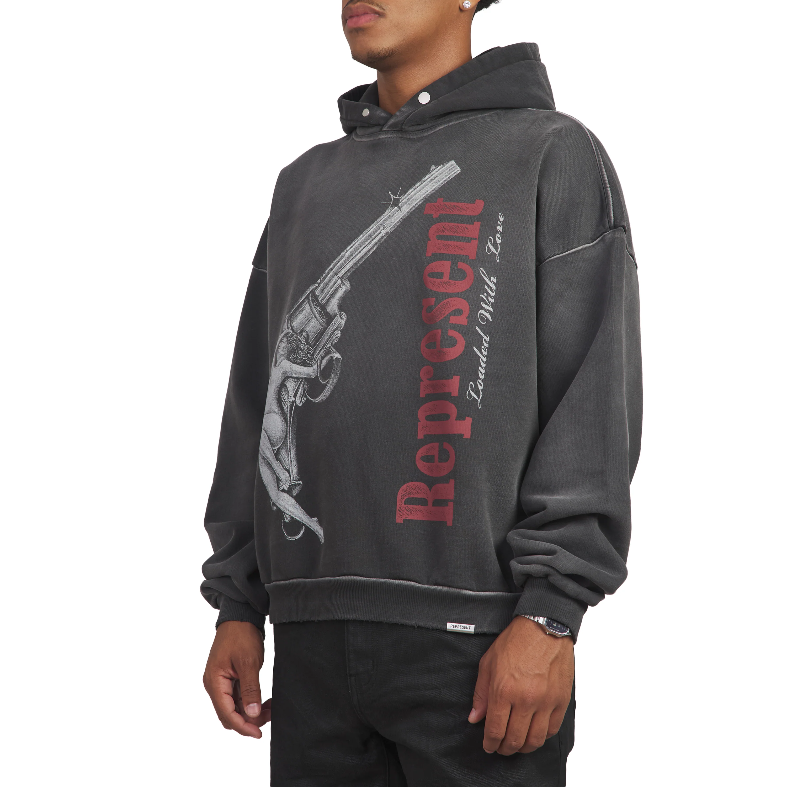 Loaded With Love Hoodie | Stained Black - Image 4