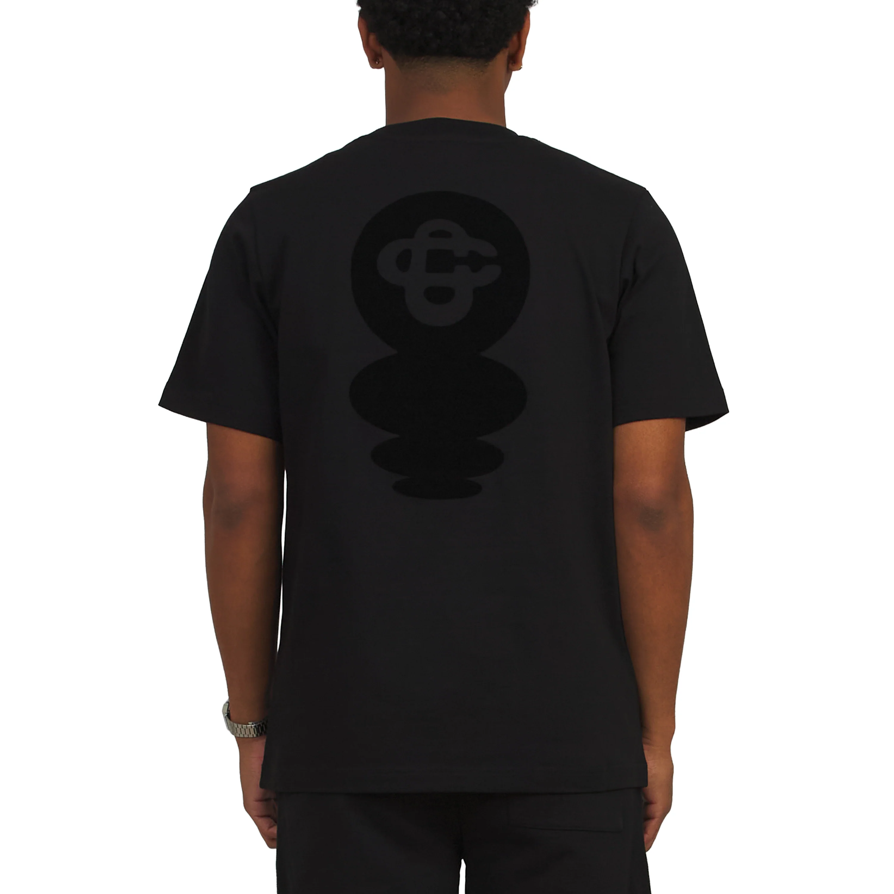 Squash Logo Flock Tee | Black - Image 4