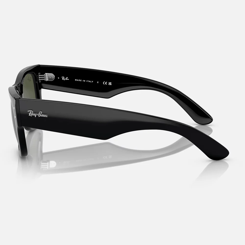 Mega Wayfarer Sunglasses | Black/Green - Image 3