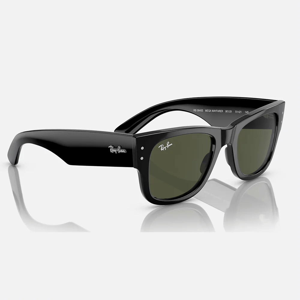 Mega Wayfarer Sunglasses | Black/Green - Image 4