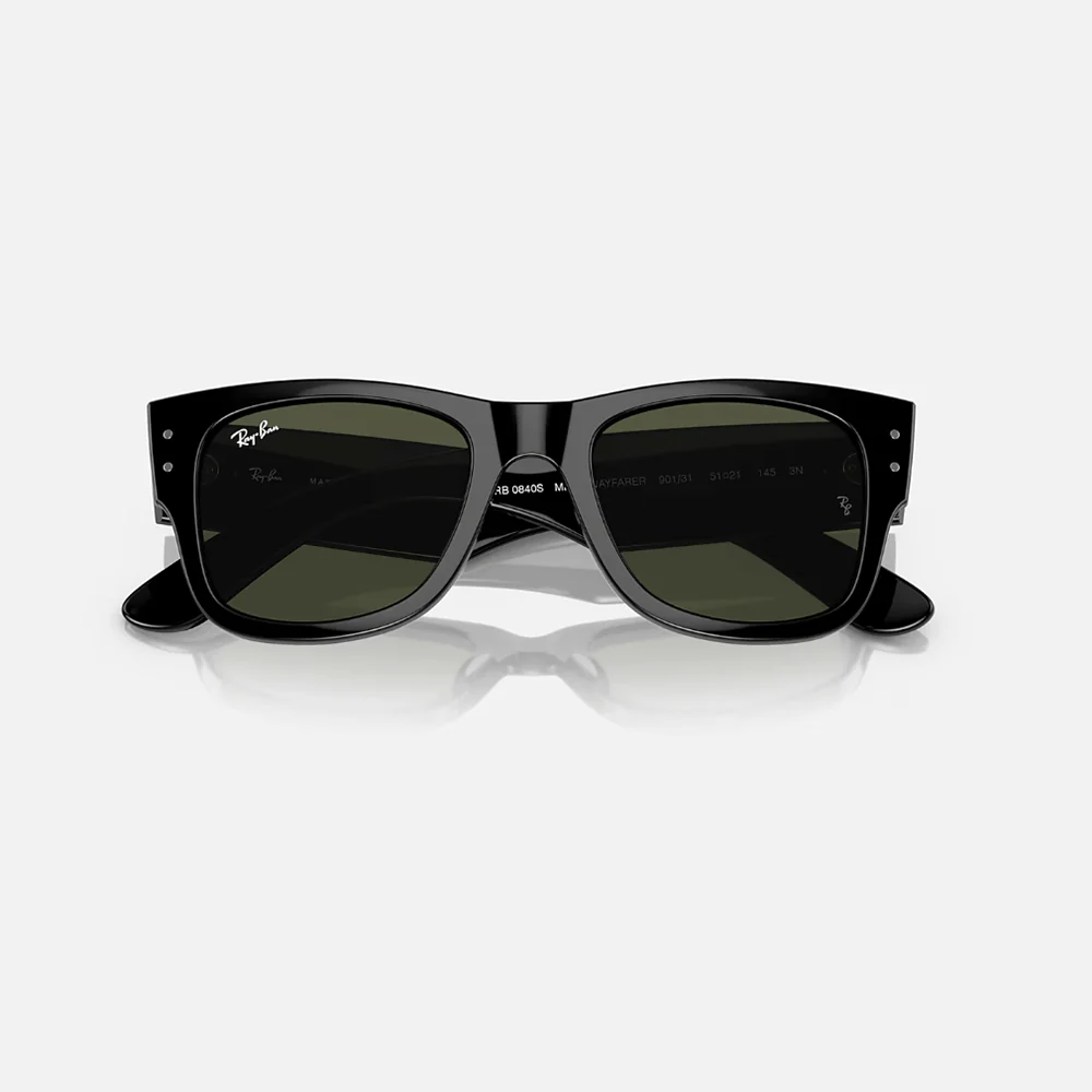 Mega Wayfarer Sunglasses | Black/Green - Image 6