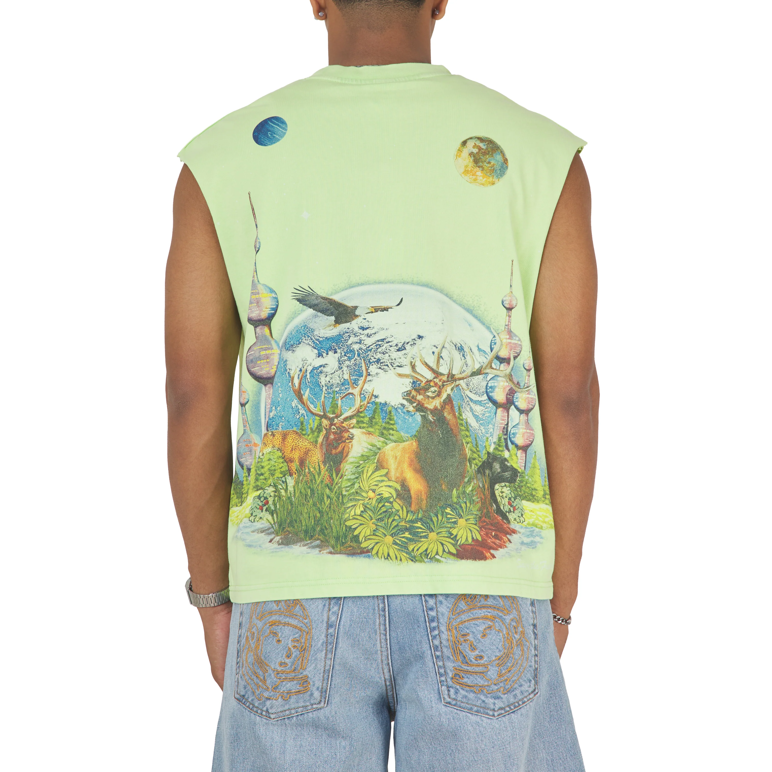 Memories Sleeveless Tee | Jade Lime - Image 4